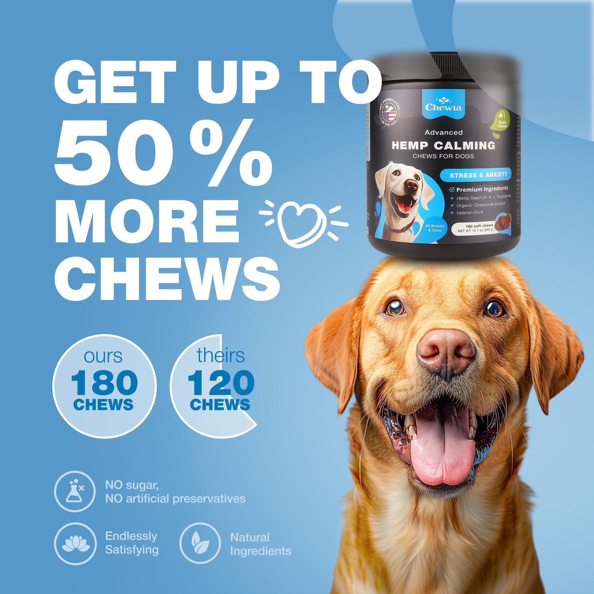 Calming Chews for Dogs Anxiety Relief Melatonin & Valerian Root Calming Chews for Dogs Anxiety Relief Melatonin & Valerian Root