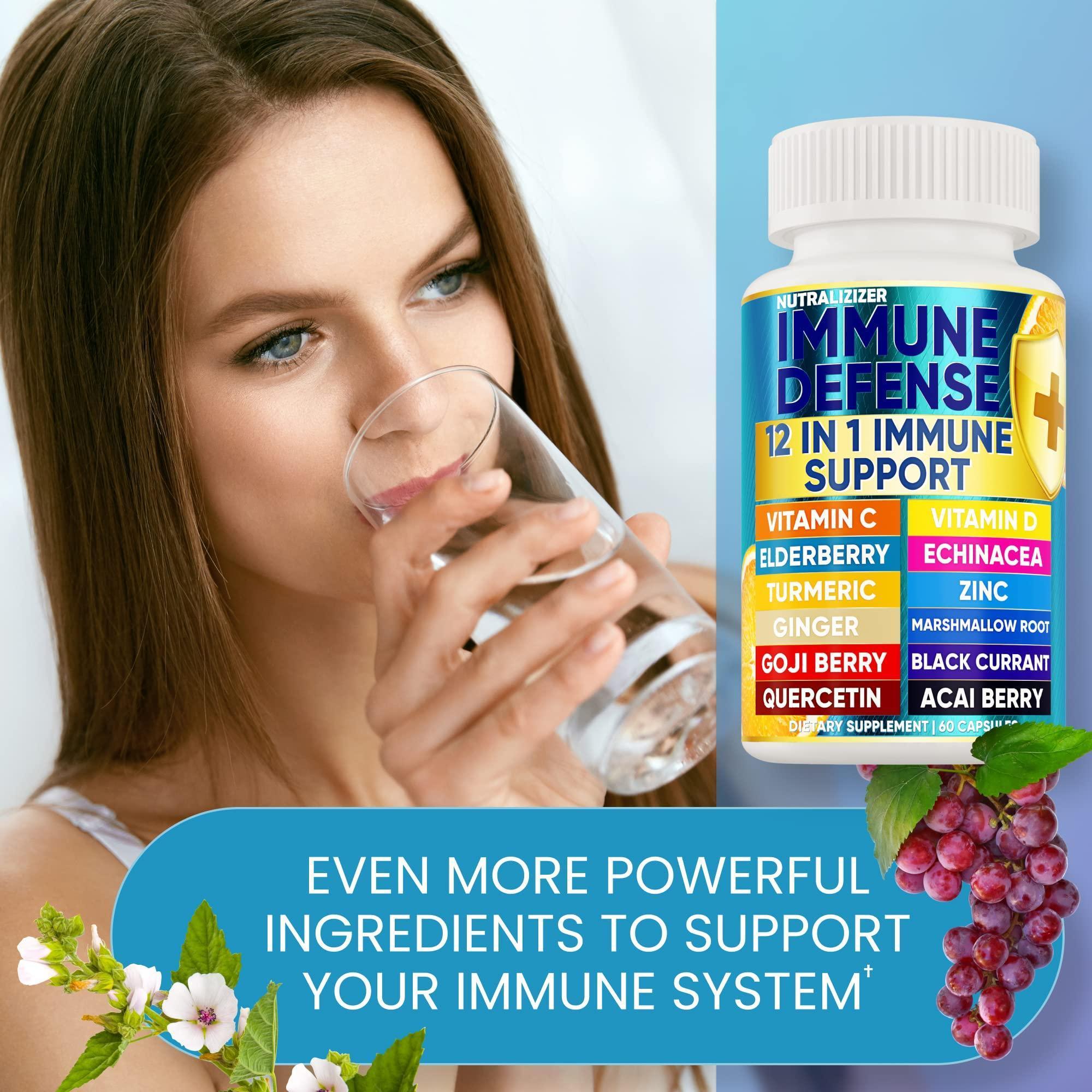 12 in 1 Premium Immune Defense Vitamins Immune Supplement w Vitamin D3 5000 IU Vitamin С 1000mg Zinс 50mg Luxe Choice for Premium Immune Support With Echinacea Elderberry and Ginger 120 Caps 12 in 1 Premium Immune Defense Vitamins Immune Supplement w Vitamin D3 5000 IU Vitamin С 1000mg Zinс 50mg Luxe Choice for Premium Immune Support With Echinacea Elderberry and Ginger 120 Caps