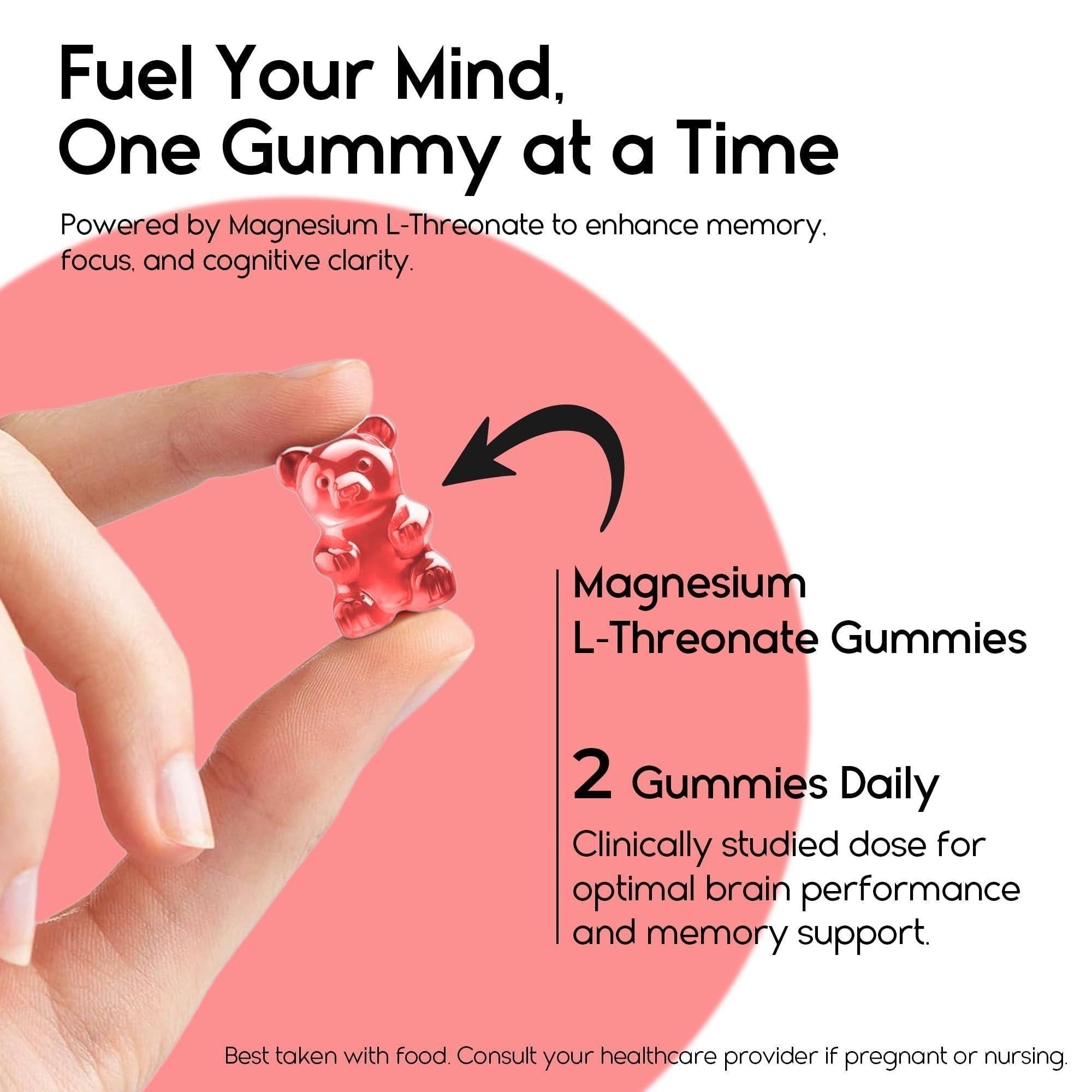 Magnesium L Threonate Gummies for Adults Kids 2000mg Brain Supplements for Memory and Focus Calm Magnesium Gummies for Improved Sleep and Healthy Mind 60 Count Strawberry Magnesium L Threonate Gummies for Adults Kids 2000mg Brain Supplements for Memory and Focus Calm Magnesium Gummies for Improved Sleep and Healthy Mind 60 Count Strawberry