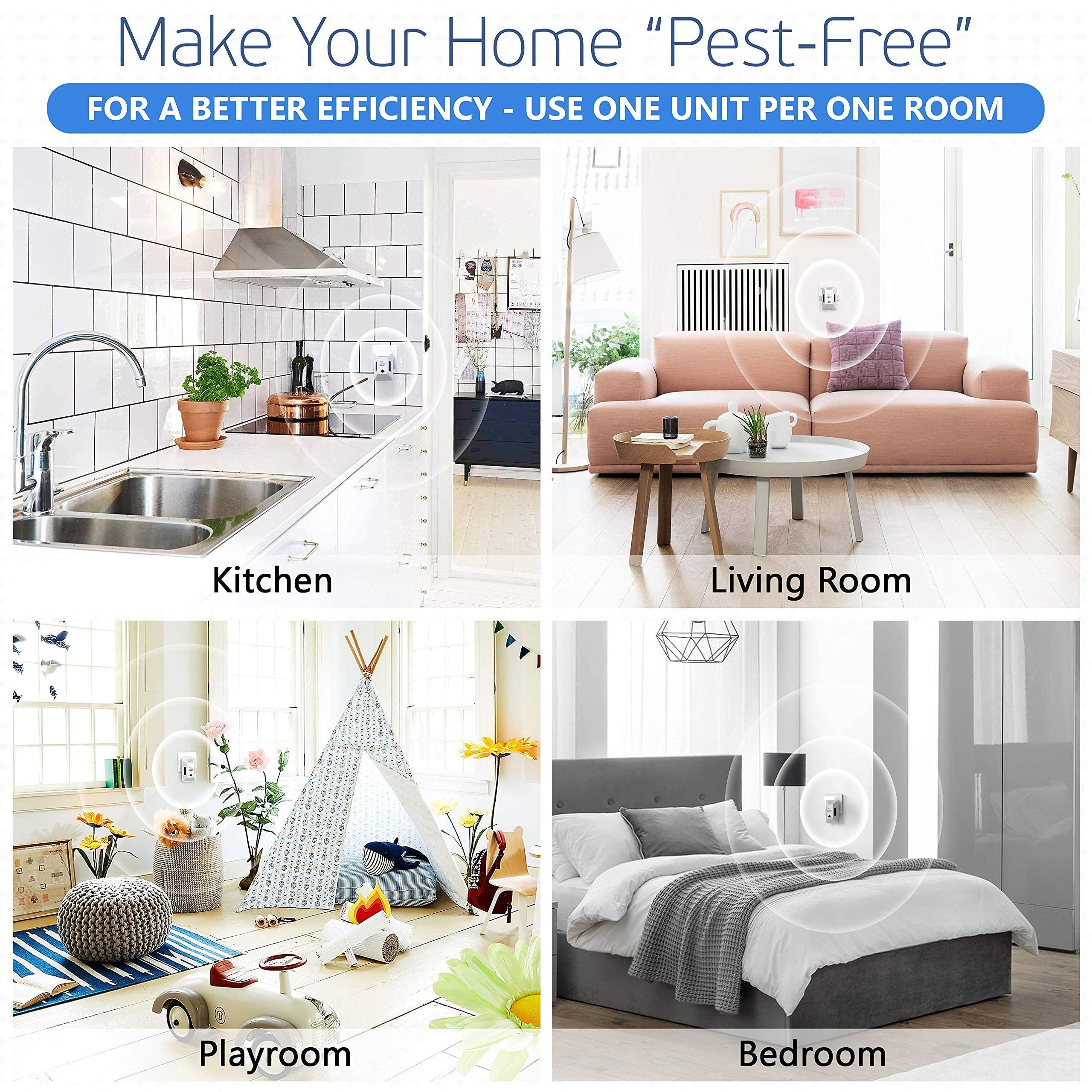 Ultrasonic Pest Control Repeller Plug in Electronic Insect Defender 2Pack Roach Ultrasonic Pest Control Repeller Plug in Electronic Insect Defender 2Pack Roach