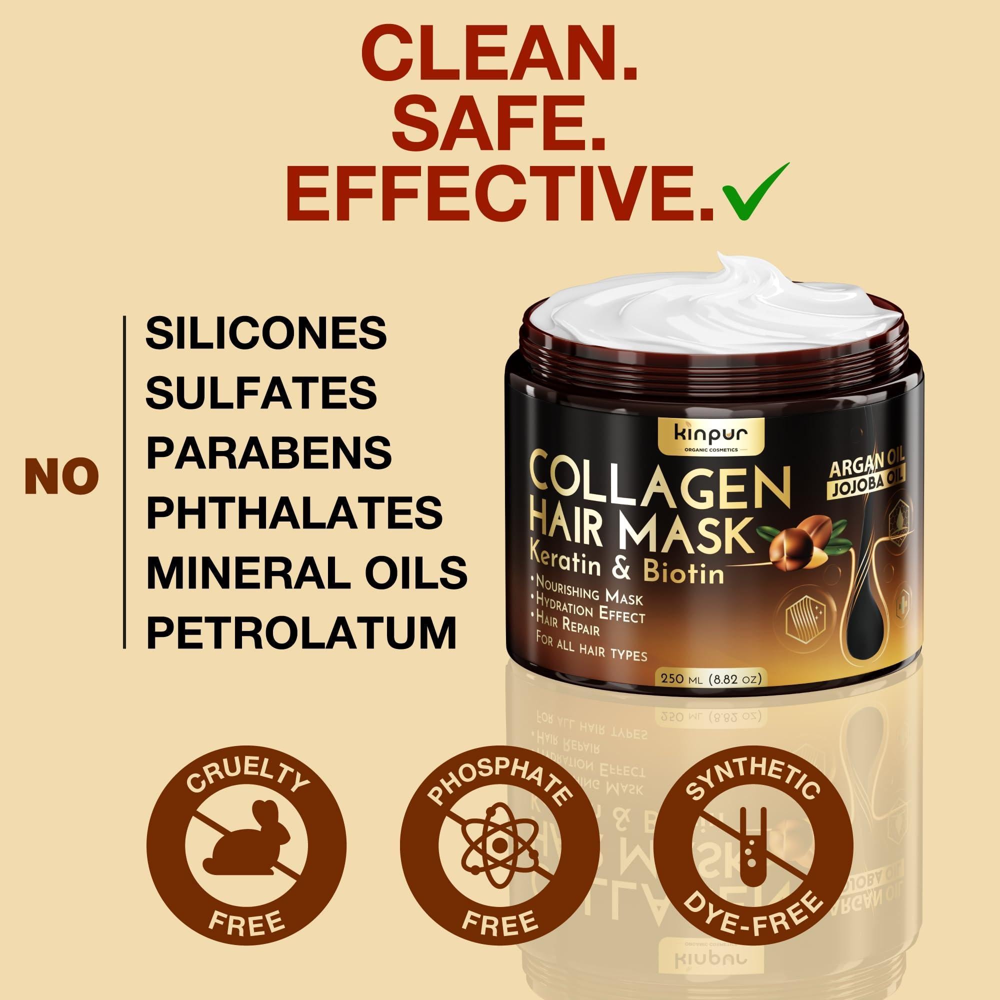 Hair Mask for Dry Damaged Hair with Collagen Biotin Argan Oil Helps Repair Hair Hair Mask for Dry Damaged Hair with Collagen Biotin Argan Oil Helps Repair Hair
