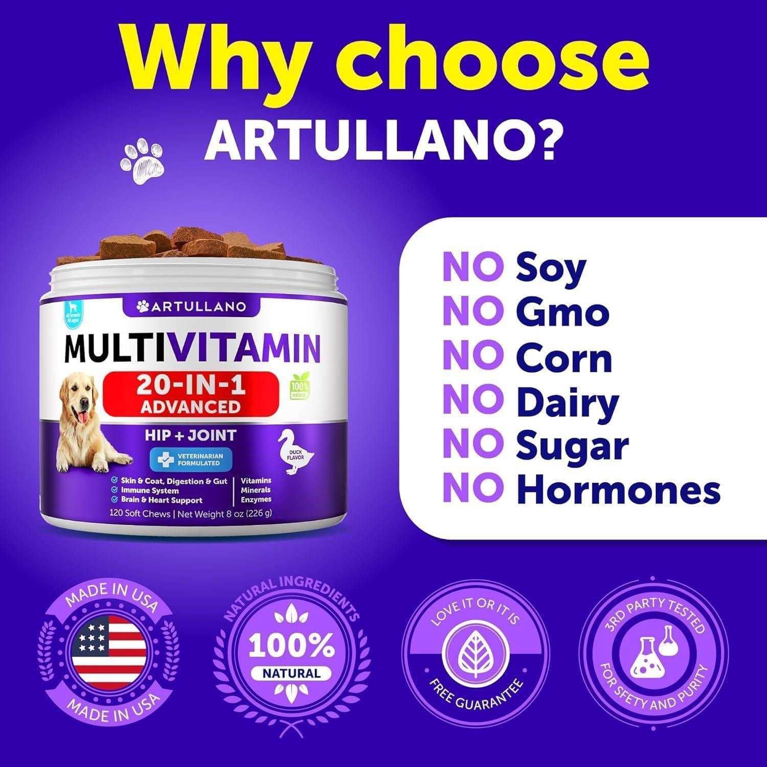 Dog Multivitamin Chews with Glucosamine 20-in-1 Dog Multivitamin Chews with Glucosamine 20-in-1