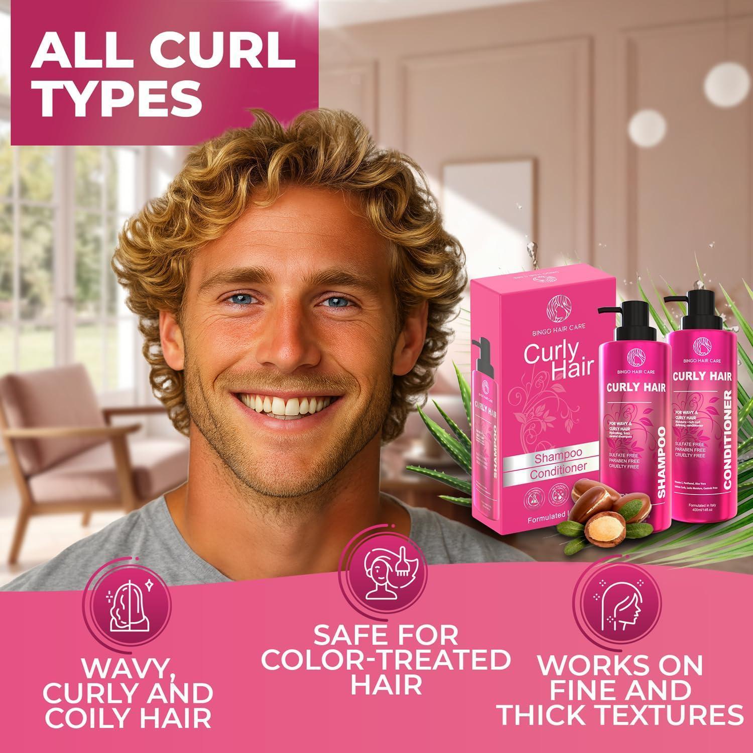 Curly Shampoo and Conditioner Set Sulfate Free 14 Fl Oz Set of 2 Moisturizing Formula Deep Treatment for Curly and Permed Hair Women and Men Curly Shampoo and Conditioner Set Sulfate Free 14 Fl Oz Set of 2 Moisturizing Formula Deep Treatment for Curly and Permed Hair Women and Men