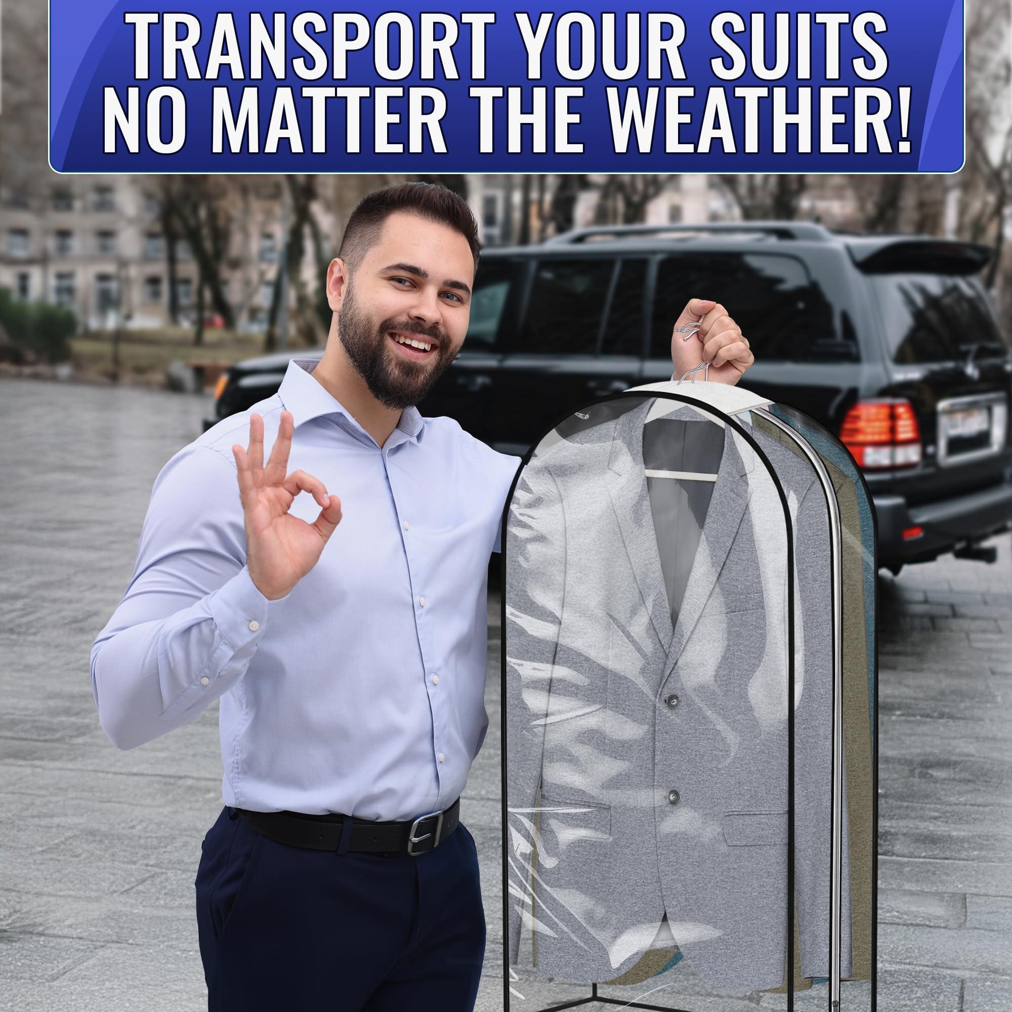 4 Pcs Clear Garment Bags for Hanging Clothes – Dust Proof Suit Bags for Closet Storage (40 x24 x10 ) with Zipper Sides – Designed for Travel & Organization Protects Clothes & Keeps Them Ready to Wear 4 Pcs Clear Garment Bags for Hanging Clothes – Dust Proof Suit Bags for Closet Storage (40 x24 x10 ) with Zipper Sides – Designed for Travel & Organization Protects Clothes & Keeps Them Ready to Wear