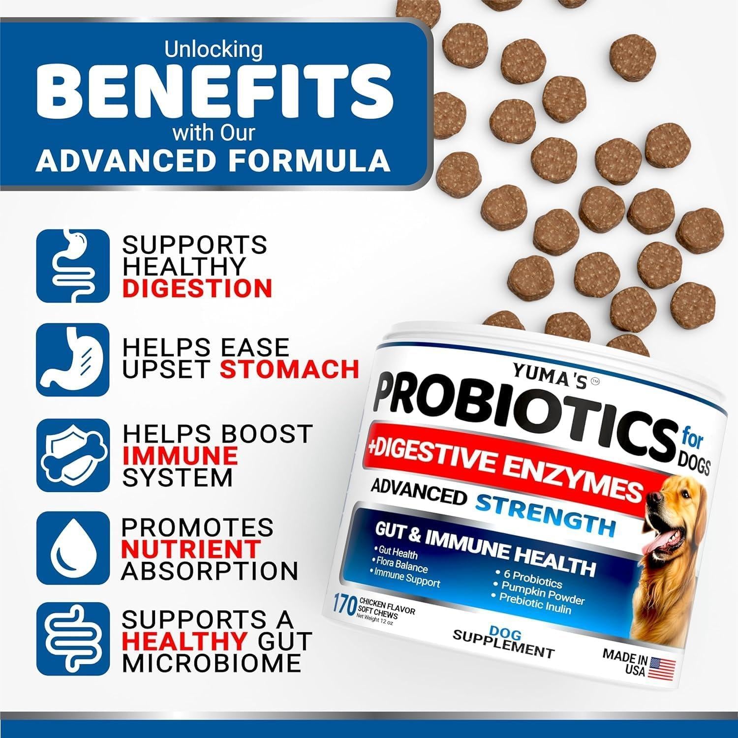 Probiotics for Dogs 340 Count 2-Pack Digestive Enzymes Probiotics for Dogs 340 Count 2-Pack Digestive Enzymes