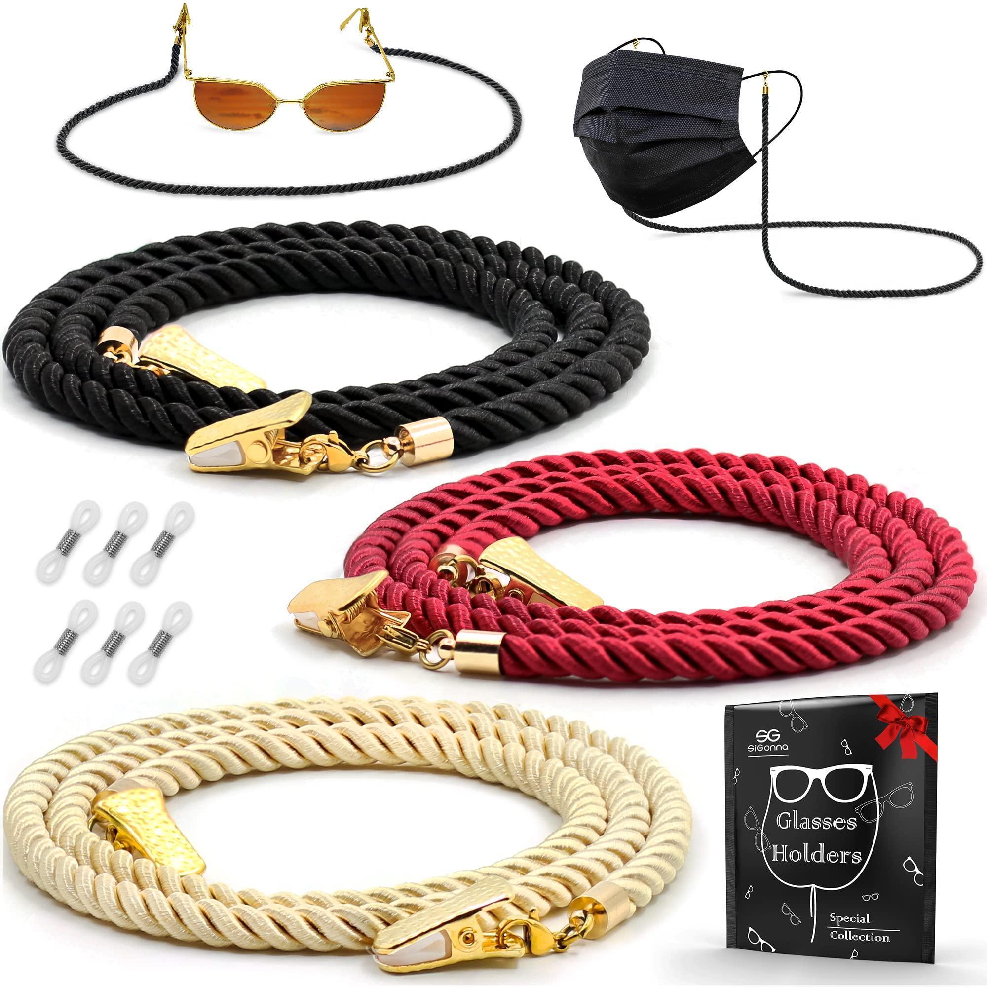 Glasses Strap String Holder Cord Terylene Eyeglasses Gold Chains 3 Pcs Glasses Strap String Holder Cord Terylene Eyeglasses Gold Chains 3 Pcs