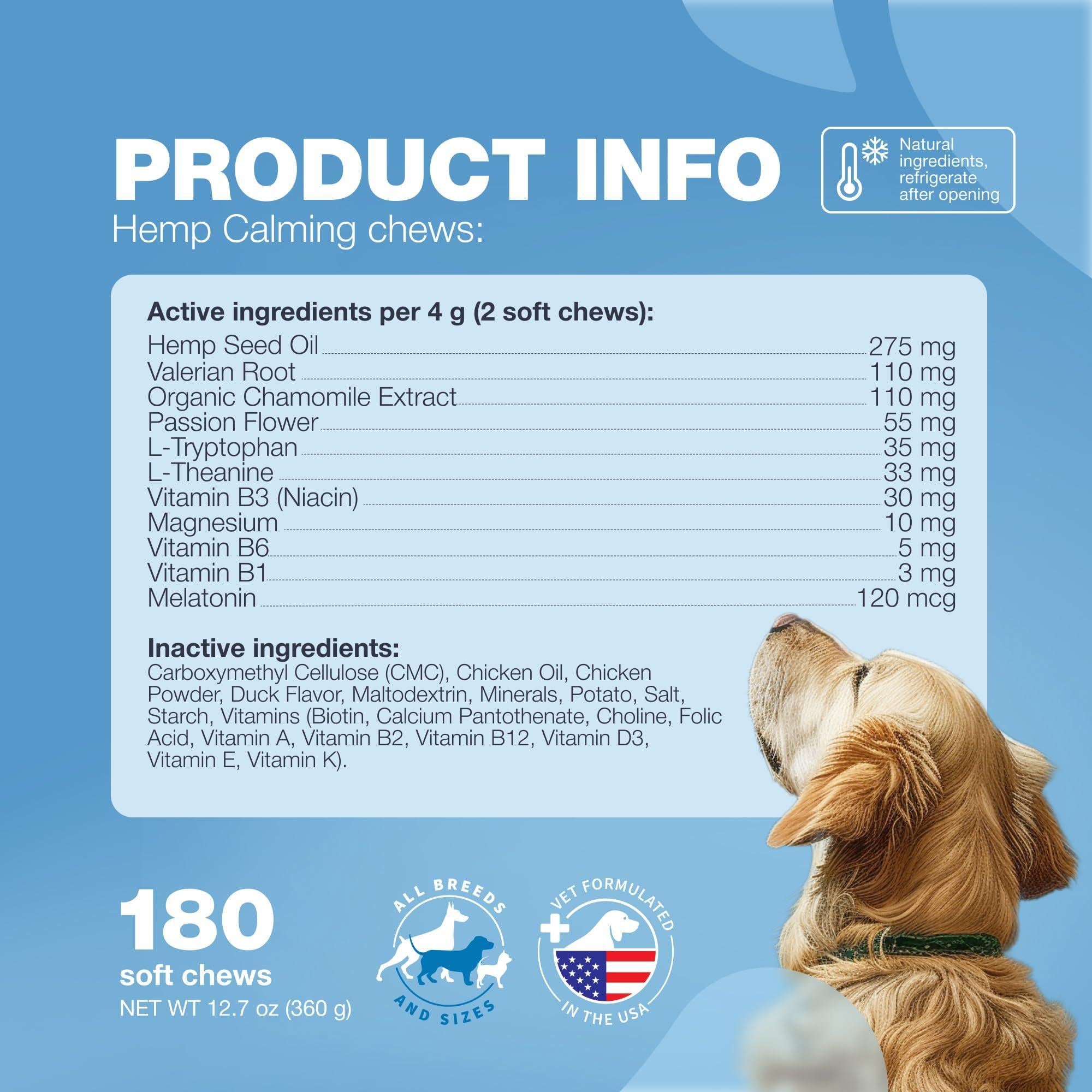 Calming Chews for Dogs Anxiety Relief Melatonin & Valerian Root Calming Chews for Dogs Anxiety Relief Melatonin & Valerian Root