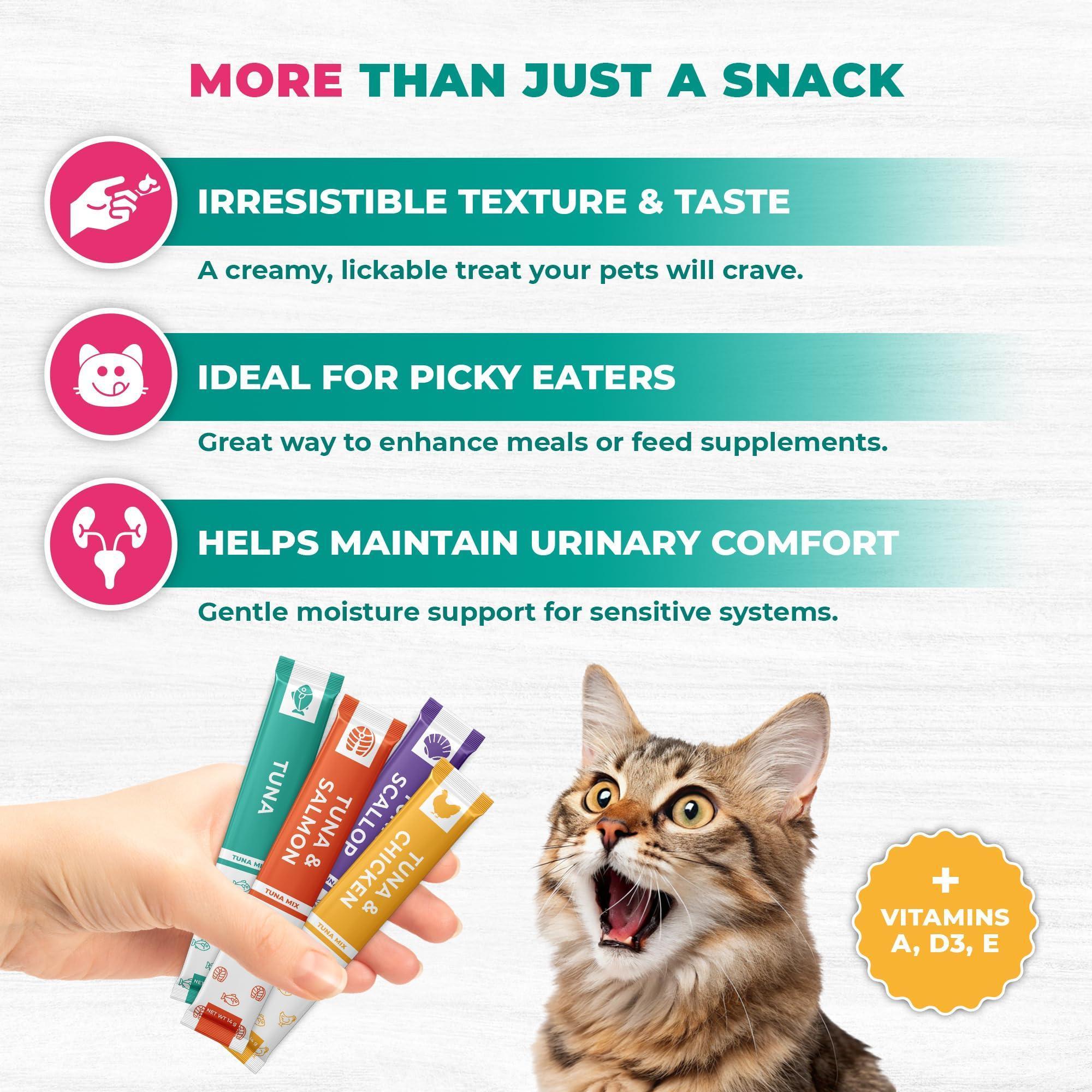 Lickable Cat Treats Squeeze Tubes 20 Sticks Tuna Urinary Care Multivitamin Lickable Cat Treats Squeeze Tubes 20 Sticks Tuna Urinary Care Multivitamin