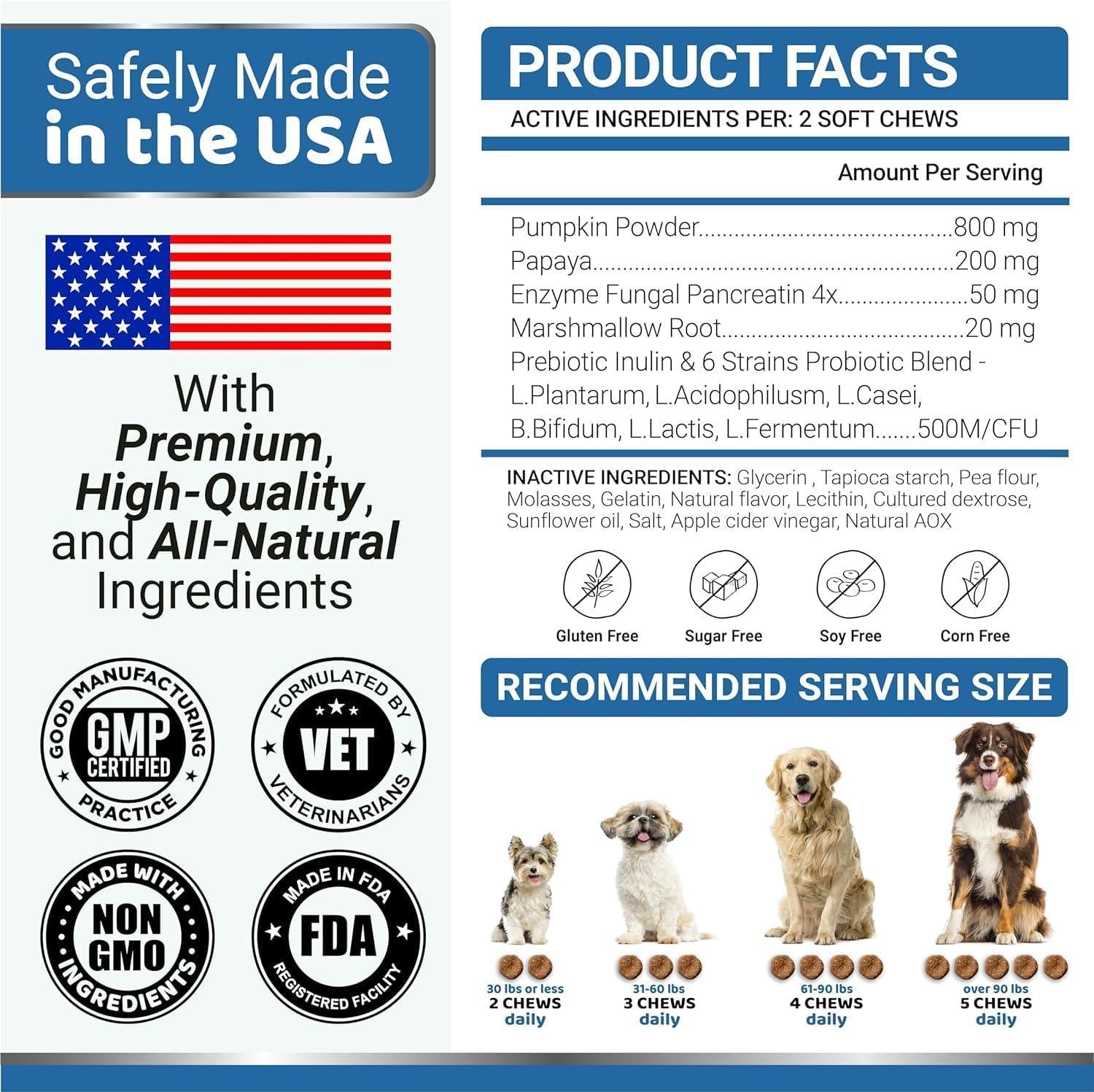 Probiotics for Dogs 340 Count 2-Pack Digestive Enzymes Probiotics for Dogs 340 Count 2-Pack Digestive Enzymes