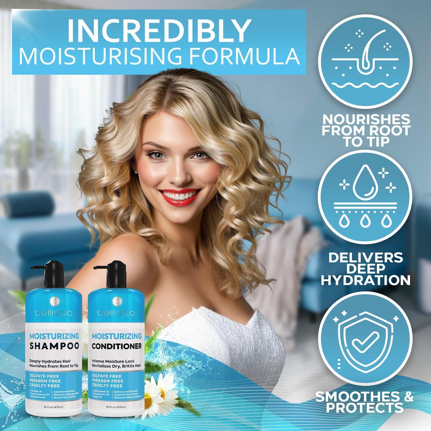 Moisturizing Shampoo and Conditioner Set Sulfate Free Care for Women and Men Hydrating Deep Moisture Duo with Shea Butter Salon Grade Color Safe Ideal for Curly Hair and Dry Split Ends Moisturizing Shampoo and Conditioner Set Sulfate Free Care for Women and Men Hydrating Deep Moisture Duo with Shea Butter Salon Grade Color Safe Ideal for Curly Hair and Dry Split Ends