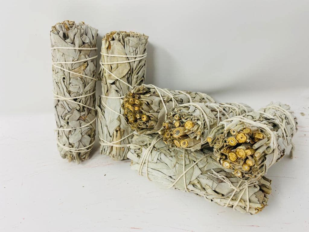 Bholi Sage Plus Sage Smudge Kit Pack of 6 White Sage Smudge Stick 4Inch Long Used for Meditation Smudging Rituals and Cleansing Getting Rid of Negative Energy Sustainably Grown California Sage Bholi Sage Plus Sage Smudge Kit Pack of 6 White Sage Smudge Stick 4Inch Long Used for Meditation Smudging Rituals and Cleansing Getting Rid of Negative Energy Sustainably Grown California Sage
