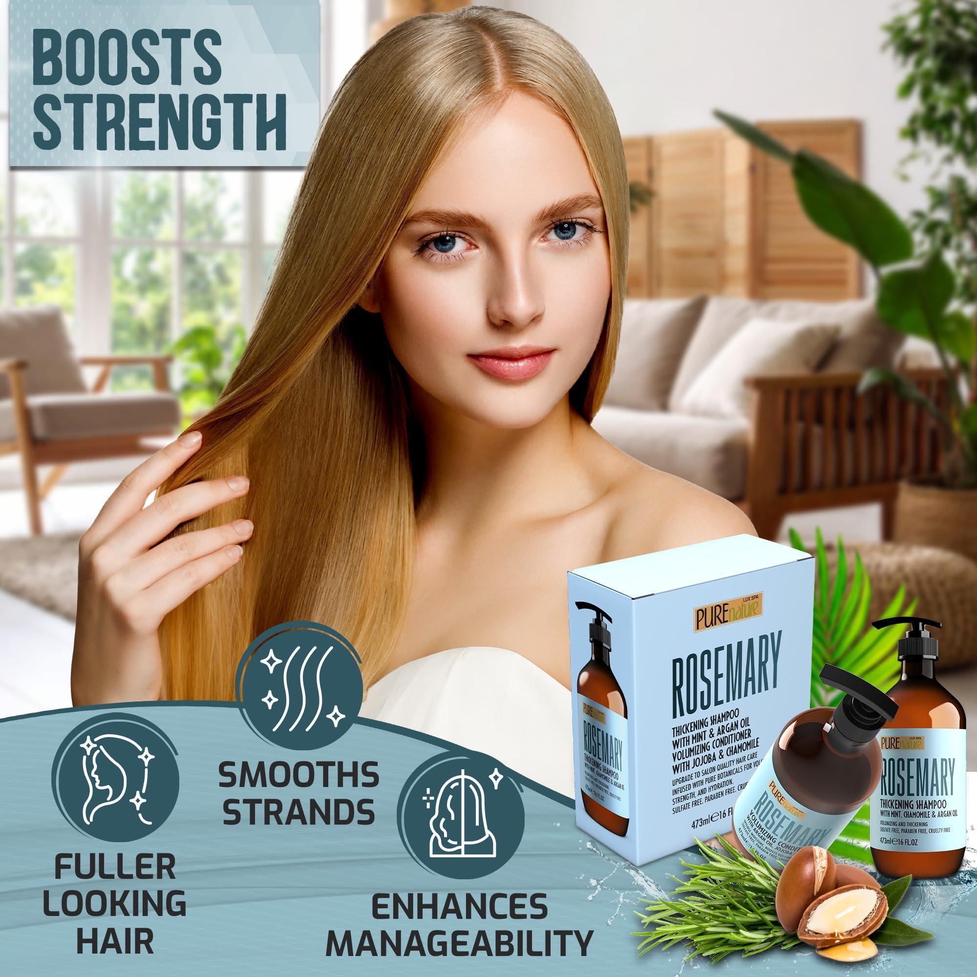 Rosemary Shampoo and Conditioner Set 16 Fl Oz Set of 2 Sulfate Free Formula with Mint Volumizing Products and Thickening Care for Thinning Hair Women and Men Rosemary Shampoo and Conditioner Set 16 Fl Oz Set of 2 Sulfate Free Formula with Mint Volumizing Products and Thickening Care for Thinning Hair Women and Men