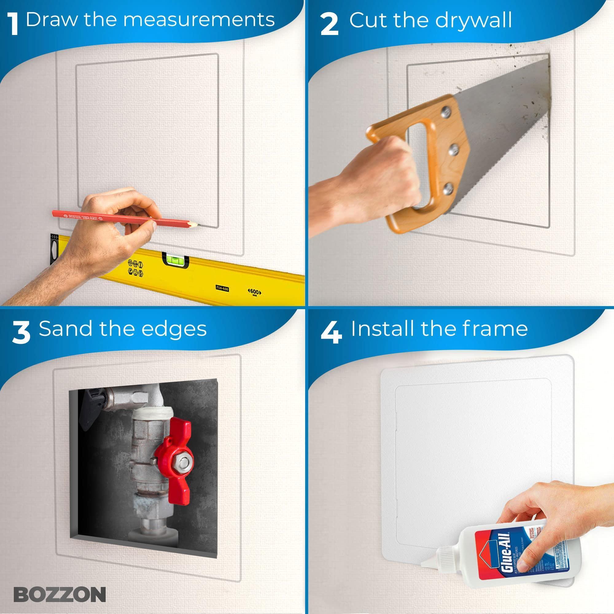 Access Panel for Drywall 10x10 inch Wall Hole Cover Access Door Plastic White Access Panel for Drywall 10x10 inch Wall Hole Cover Access Door Plastic White