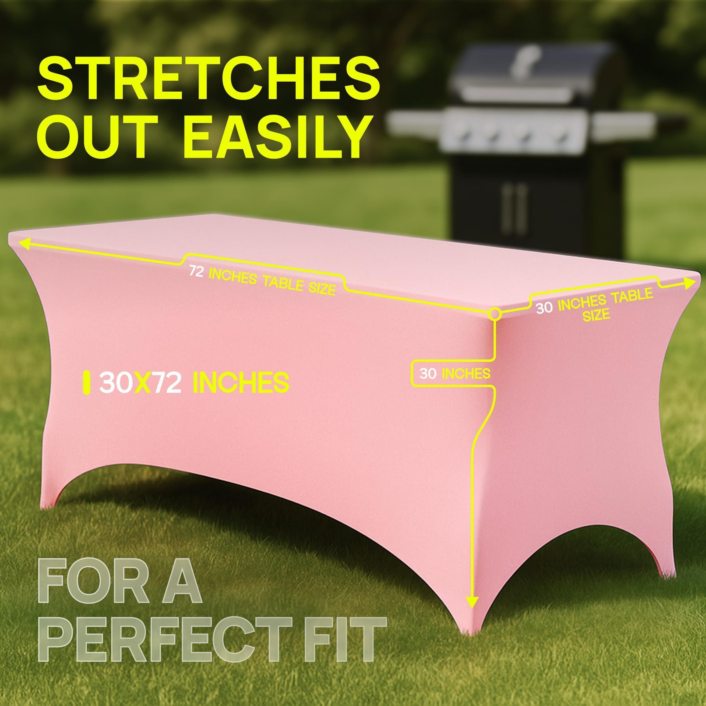 Pink Spandex Table Covers 6ft 2 Pack Elegant Durable Stretchy 6ft Table Cover Fitted Wrinkle and Stain Resistant Elastic Leg Pockets Pink Spandex Table Covers 6ft 2 Pack Elegant Durable Stretchy 6ft Table Cover Fitted Wrinkle and Stain Resistant Elastic Leg Pockets