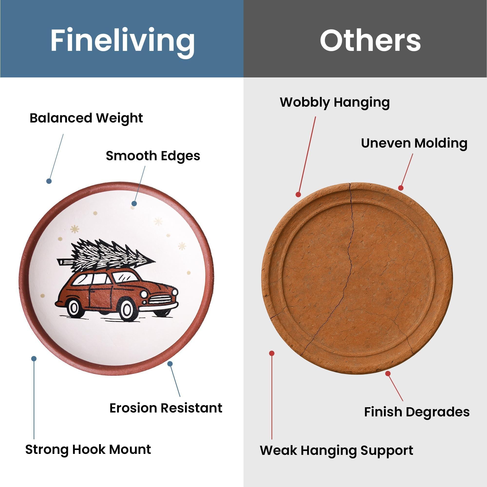 8 Inch Terracotta Winter Plates Set of 2 Ceramic Wall Hanging Clay Decorative Plates for Winter Decorations Round Wall Decor for Living Room & Kitchen 8 Inch Terracotta Winter Plates Set of 2 Ceramic Wall Hanging Clay Decorative Plates for Winter Decorations Round Wall Decor for Living Room & Kitchen