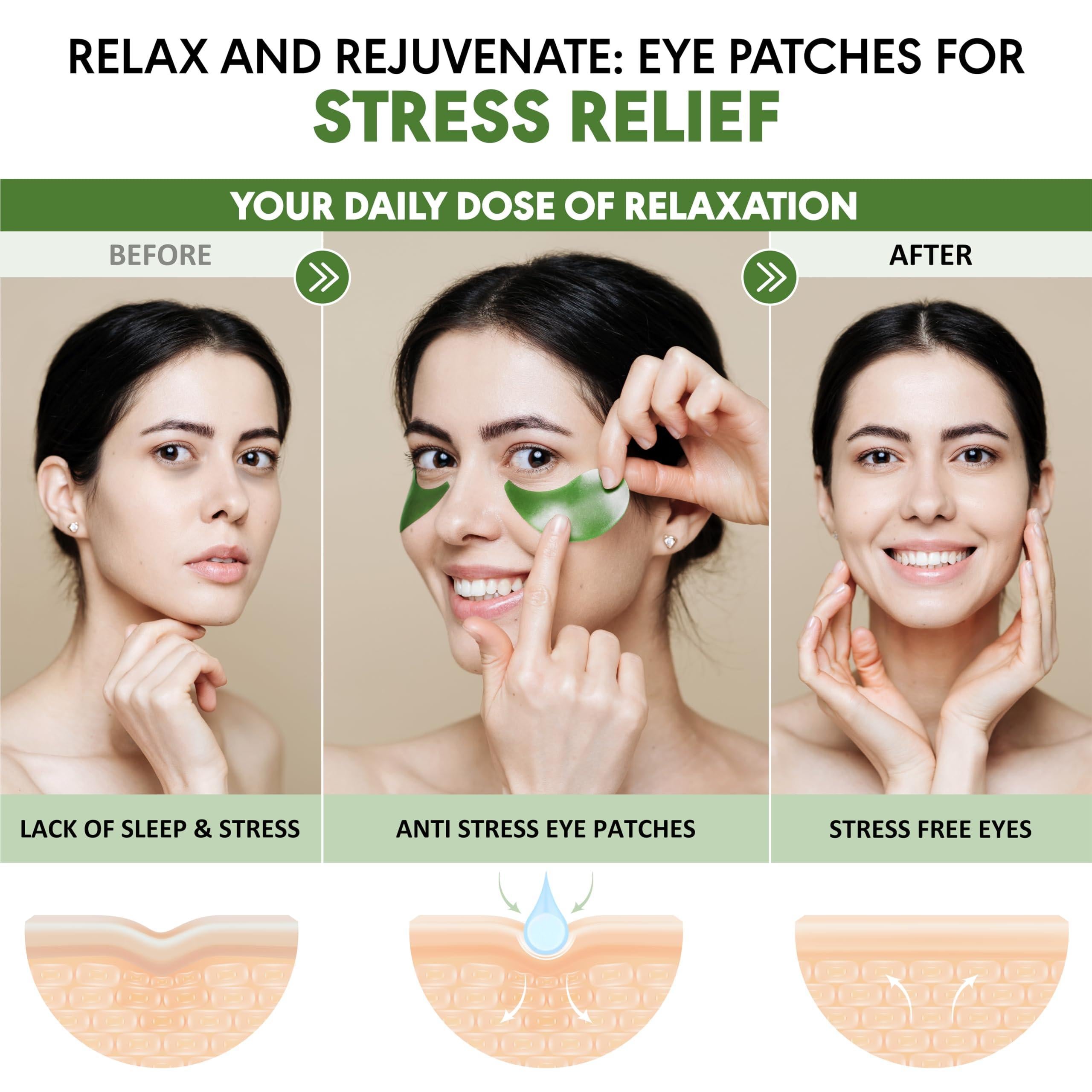 Green Tea Under Eye Patches for Wrinkles and Eye Bags 30 Pairs Eye Masks for Green Tea Under Eye Patches for Wrinkles and Eye Bags 30 Pairs Eye Masks for