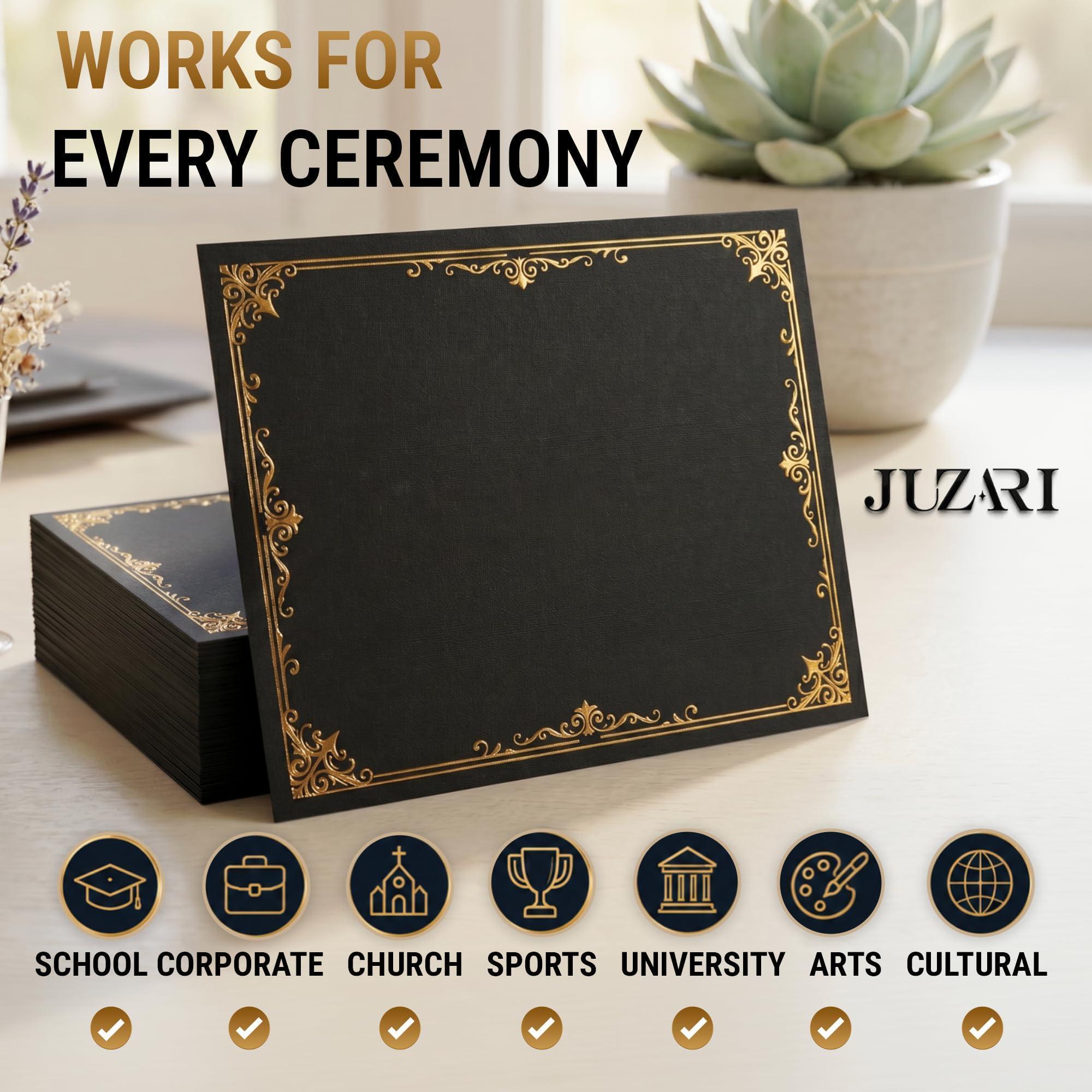 50 Pack Single Sided Certificate Holders 8.5x11 Black Award Certificate Folders with Gold Foil Border Cardstock Covers Letter Size Graduation Certificate Sleeves Protective Diploma Holders Bulk 50 Pack Single Sided Certificate Holders 8.5x11 Black Award Certificate Folders with Gold Foil Border Cardstock Covers Letter Size Graduation Certificate Sleeves Protective Diploma Holders Bulk