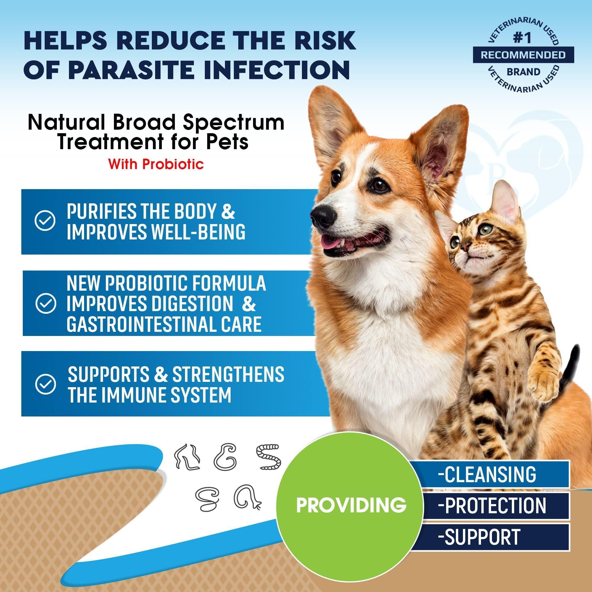 Worm Treatment for Cats & Dogs Liquid Herbal Supplement with Probiotic Worm Treatment for Cats & Dogs Liquid Herbal Supplement with Probiotic