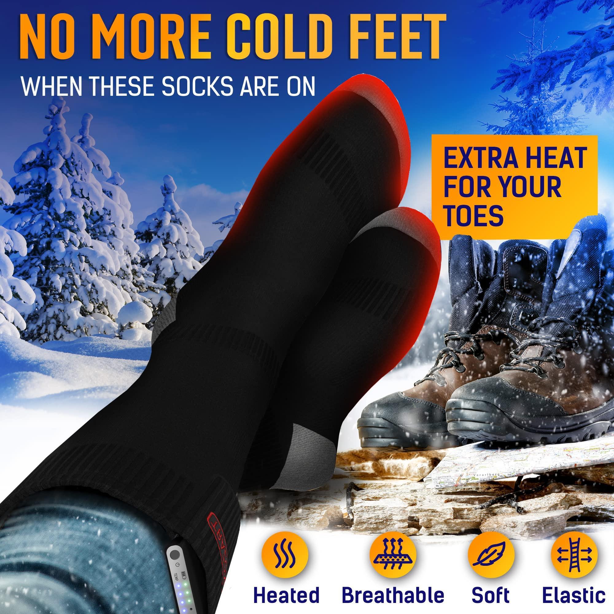Heated Socks for Men Women L Size Rechargeable Electric Battery Thermal Hunting Fishing Camping Skiing Cycling Running Washable Ergonomical with 4 Temp Modes 5V 5000mA Heated Socks for Men Women L Size Rechargeable Electric Battery Thermal Hunting Fishing Camping Skiing Cycling Running Washable Ergonomical with 4 Temp Modes 5V 5000mA