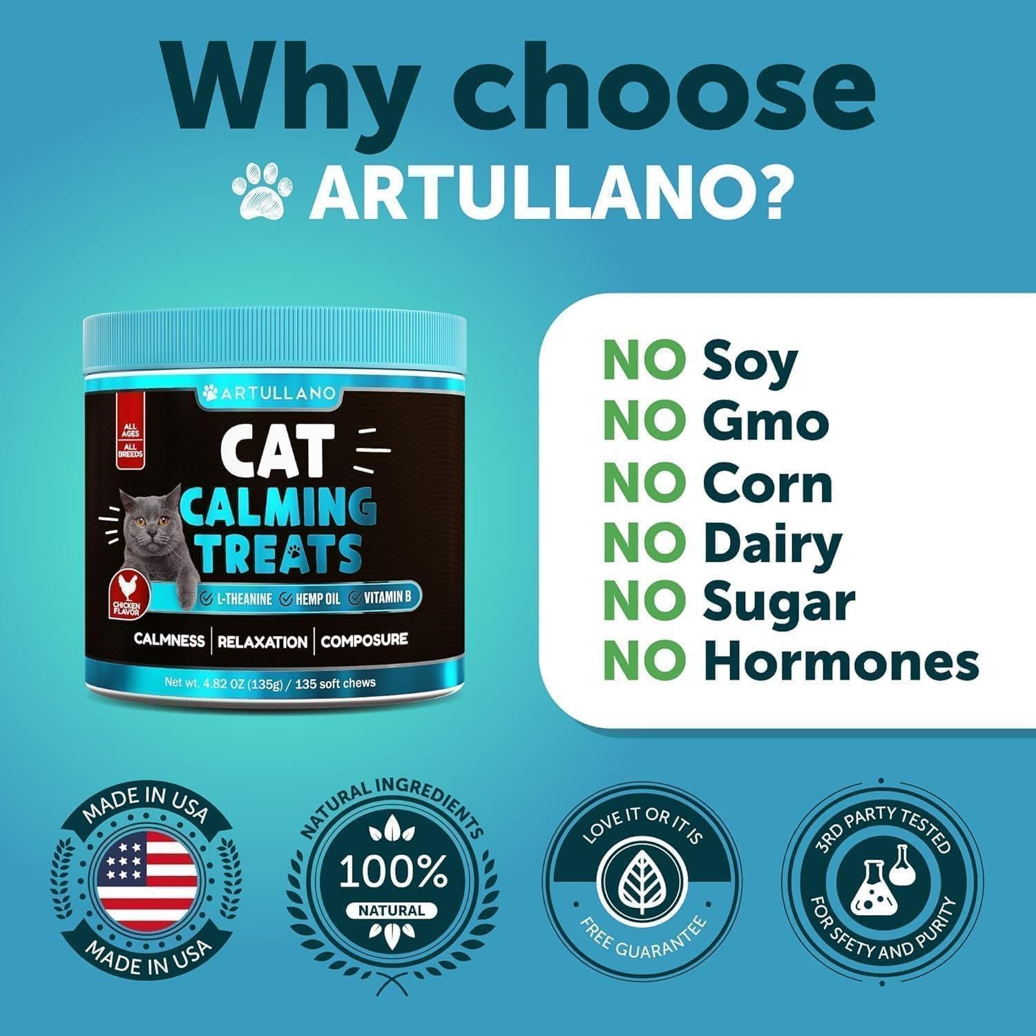 Hemp Calming Treats for Cats & Kittens Anxiety Relief Melatonin Hemp Calming Treats for Cats & Kittens Anxiety Relief Melatonin