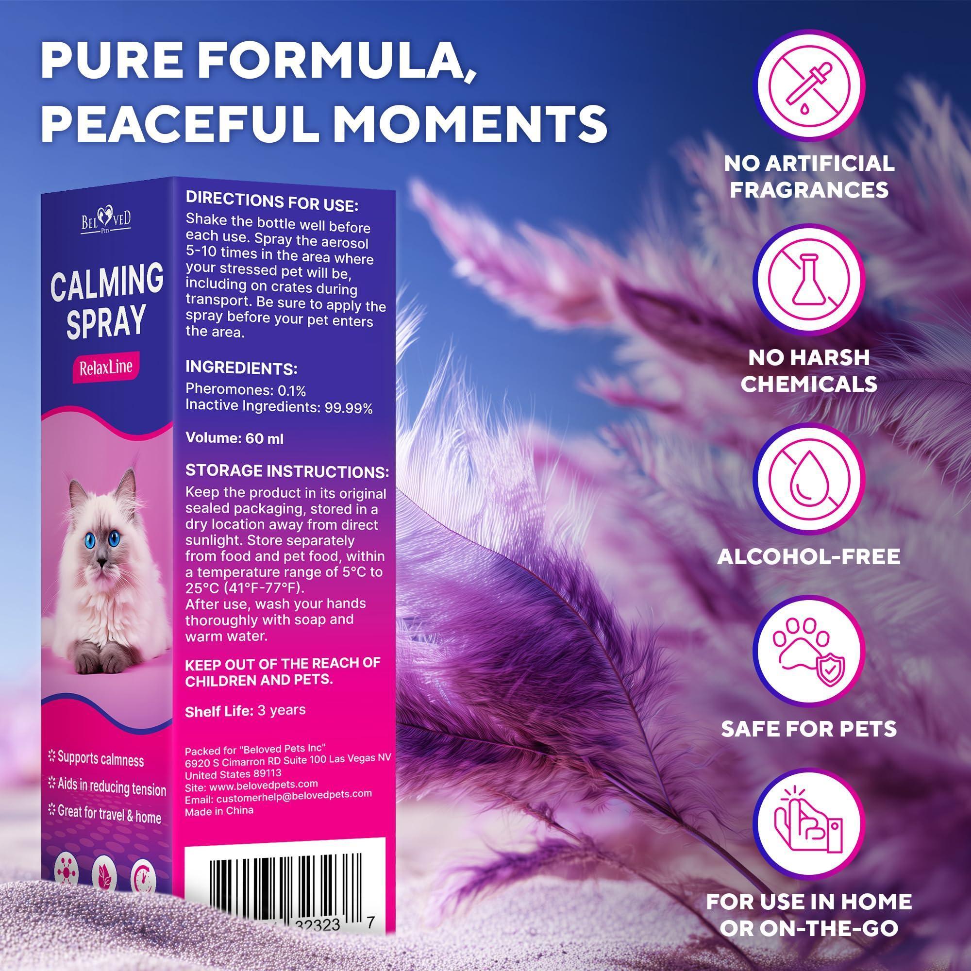 Calming Pheromone & Scratch-Repellent Spray for Cats 100 ml 2-Pack Calming Pheromone & Scratch-Repellent Spray for Cats 100 ml 2-Pack