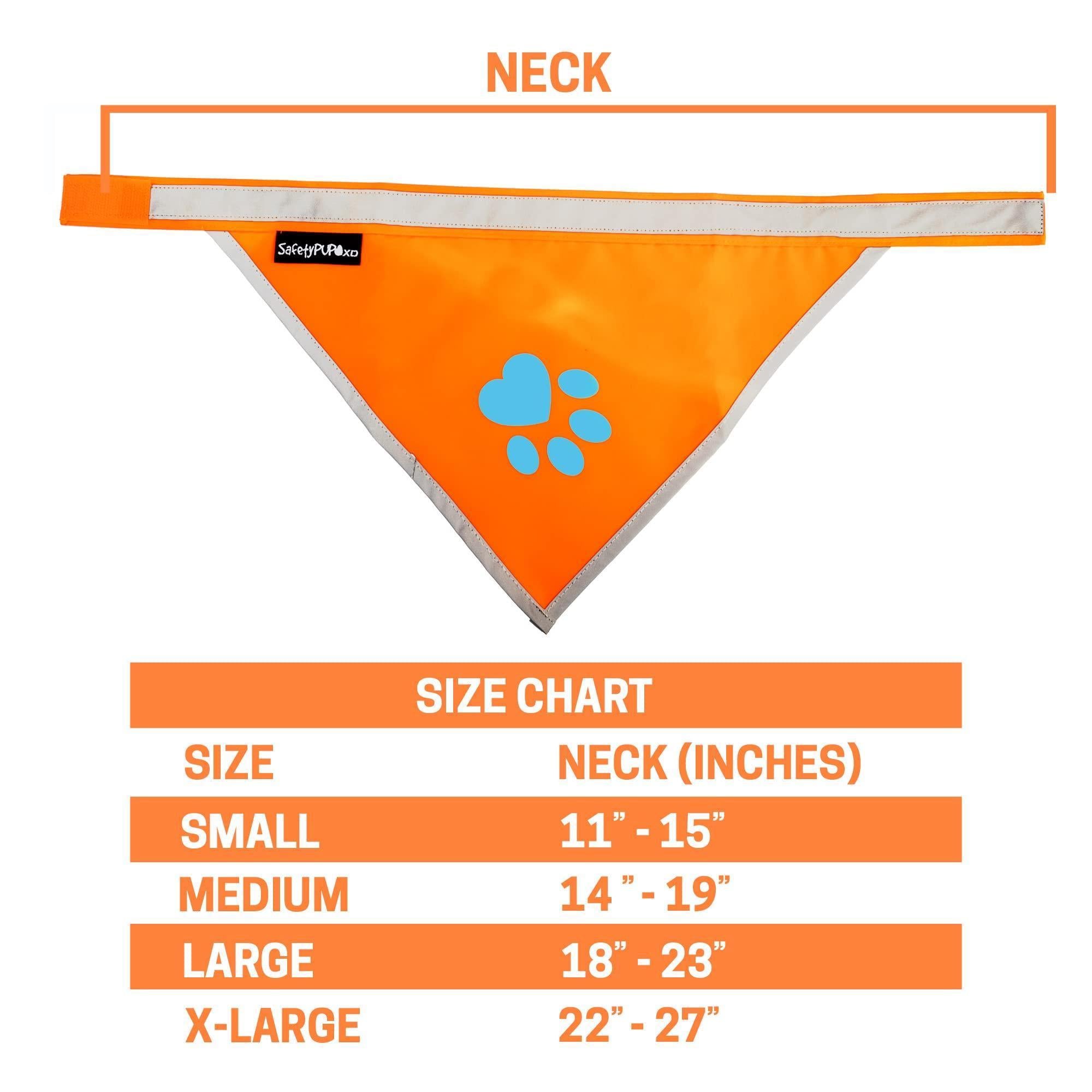 Reflective Dog Bandana Hi-Vis L Size 23 in Neck Orange Reflective Dog Bandana Hi-Vis L Size 23 in Neck Orange