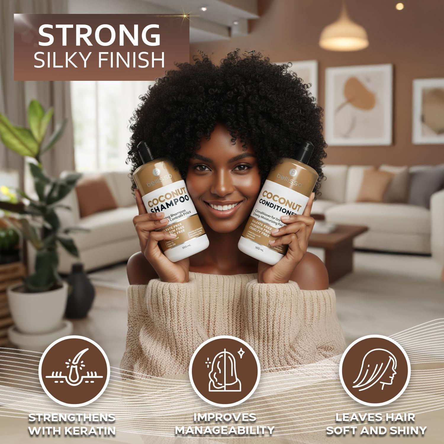 Coconut Shampoo and Conditioner Set 16 Fl Oz Set of 2 Sulfate Free Deep Moisturizing Hydrating Anti Frizz Formula for Women and Men Professional Salon Grade Dry Damaged Hair Care Products Coconut Shampoo and Conditioner Set 16 Fl Oz Set of 2 Sulfate Free Deep Moisturizing Hydrating Anti Frizz Formula for Women and Men Professional Salon Grade Dry Damaged Hair Care Products