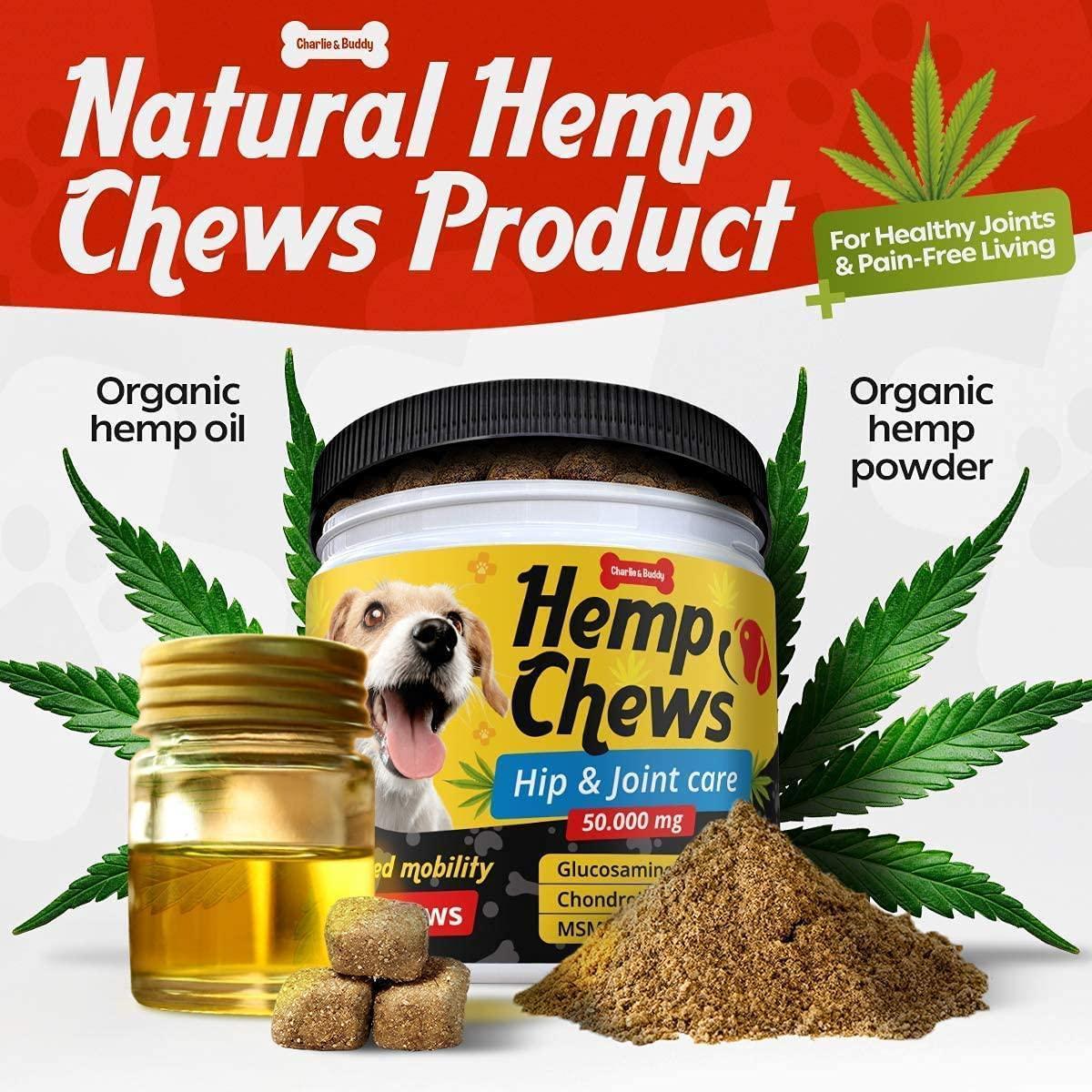 Hemp Hip & Joint Supplement for Dogs 120 Count Glucosamine Hemp Hip & Joint Supplement for Dogs 120 Count Glucosamine
