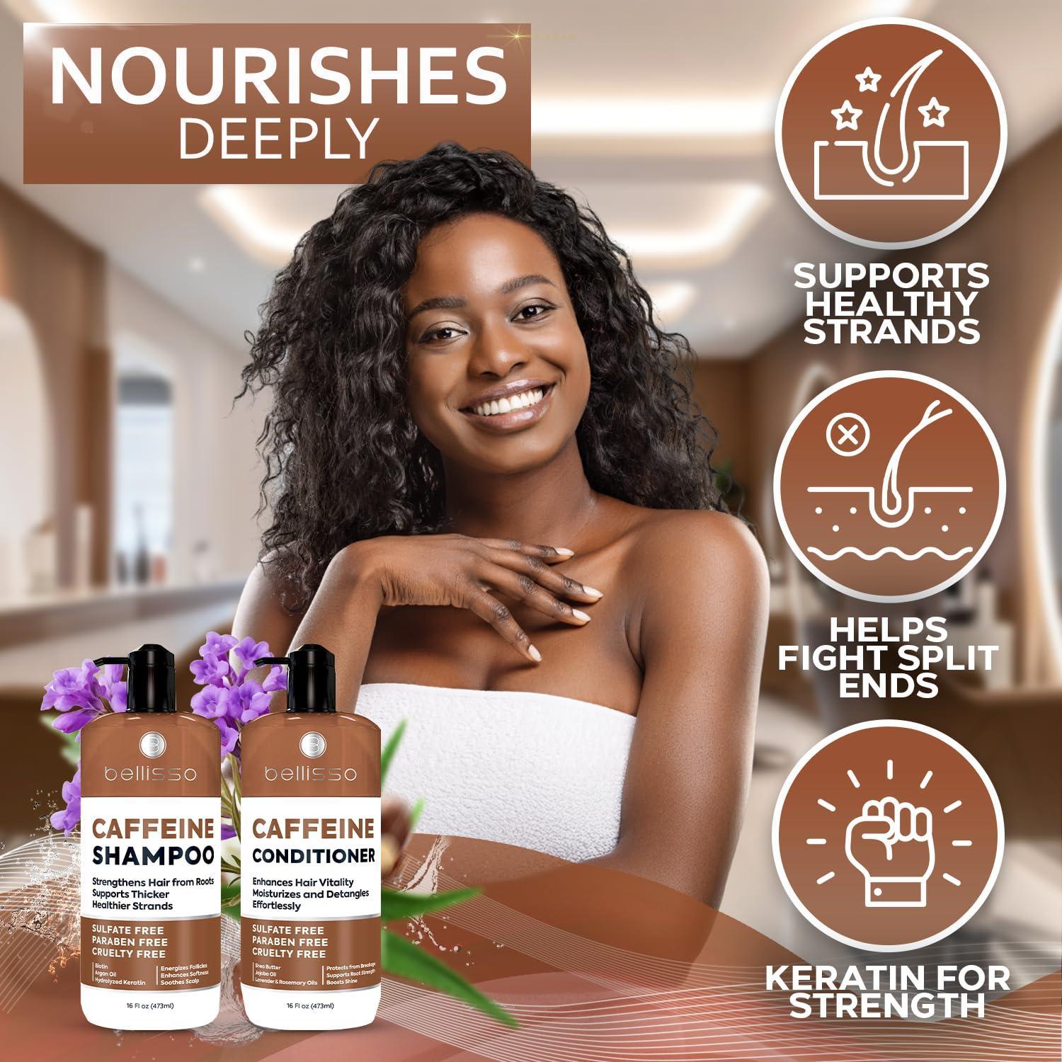 Caffeine Shampoo and Conditioner Set Volumizing Products for Women and Men Thickening Volume Boosting Formula for Thinning and Fine Hair Sulfate Free No Parabens Hydrating Salon Grade Caffeine Shampoo and Conditioner Set Volumizing Products for Women and Men Thickening Volume Boosting Formula for Thinning and Fine Hair Sulfate Free No Parabens Hydrating Salon Grade