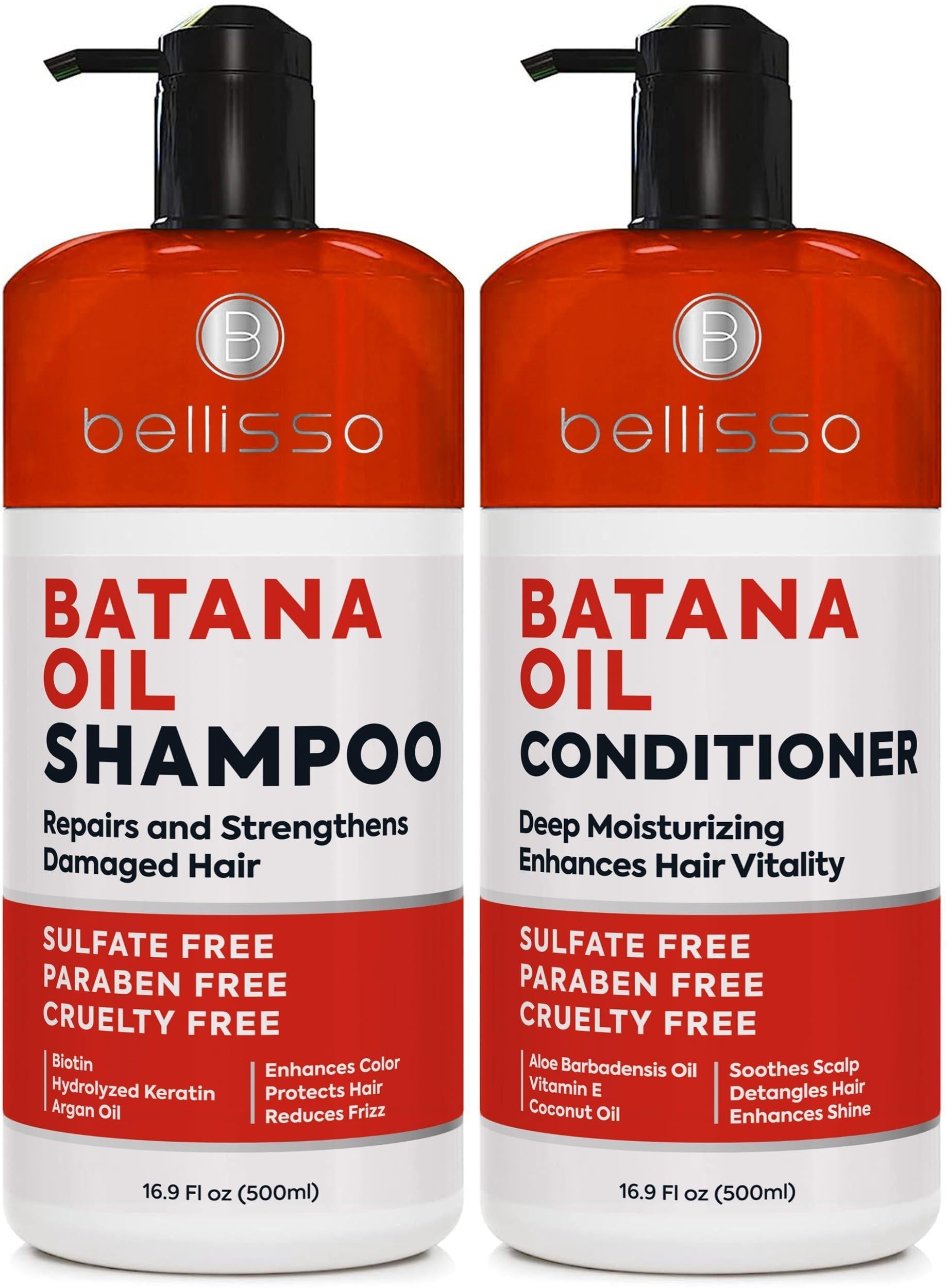 Batana Oil Shampoo and Conditioner Set Thickening Hair Products for Women and Batana Oil Shampoo and Conditioner Set Thickening Hair Products for Women and