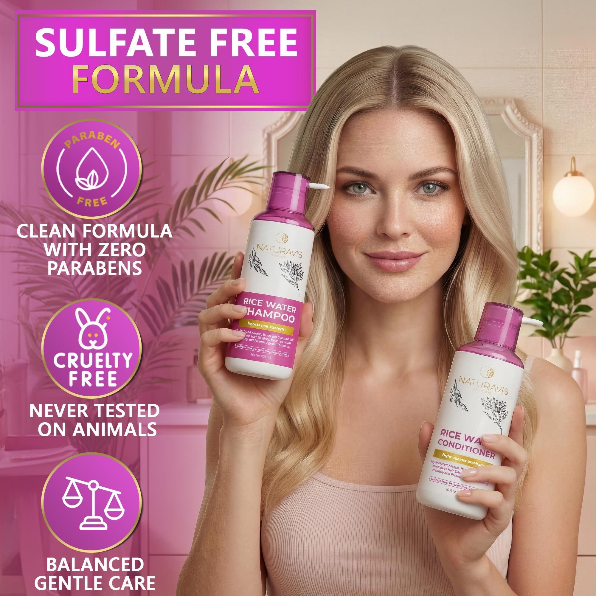 Rice Water Shampoo and Conditioner Set 16 Fl Oz Set of 2 Sulfate Free and Paraben Free Blend for Thinning Hair Volume and Thickness for Fine Hair Volumizing Salon Quality For Women and Men Rice Water Shampoo and Conditioner Set 16 Fl Oz Set of 2 Sulfate Free and Paraben Free Blend for Thinning Hair Volume and Thickness for Fine Hair Volumizing Salon Quality For Women and Men