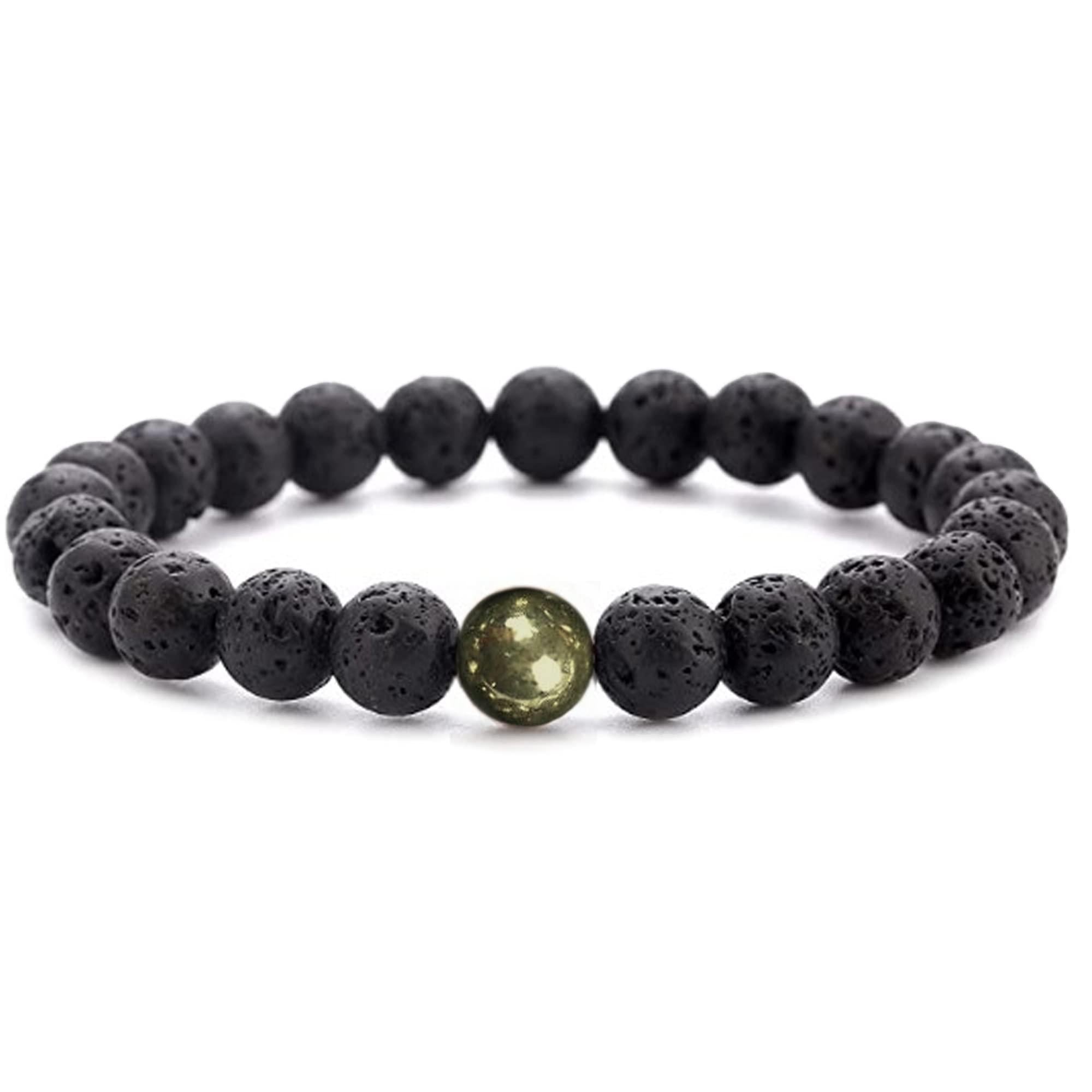 Black Lava Rock Beads Natural Stone Bracelets with Pyrite Set of 2 Healing Crystal Energy Activation Power Chakra Reiki Elastic Stretch Bracelet for Protection Man Women Diffuser Elastic Yoga 8mm Black Lava Rock Beads Natural Stone Bracelets with Pyrite Set of 2 Healing Crystal Energy Activation Power Chakra Reiki Elastic Stretch Bracelet for Protection Man Women Diffuser Elastic Yoga 8mm