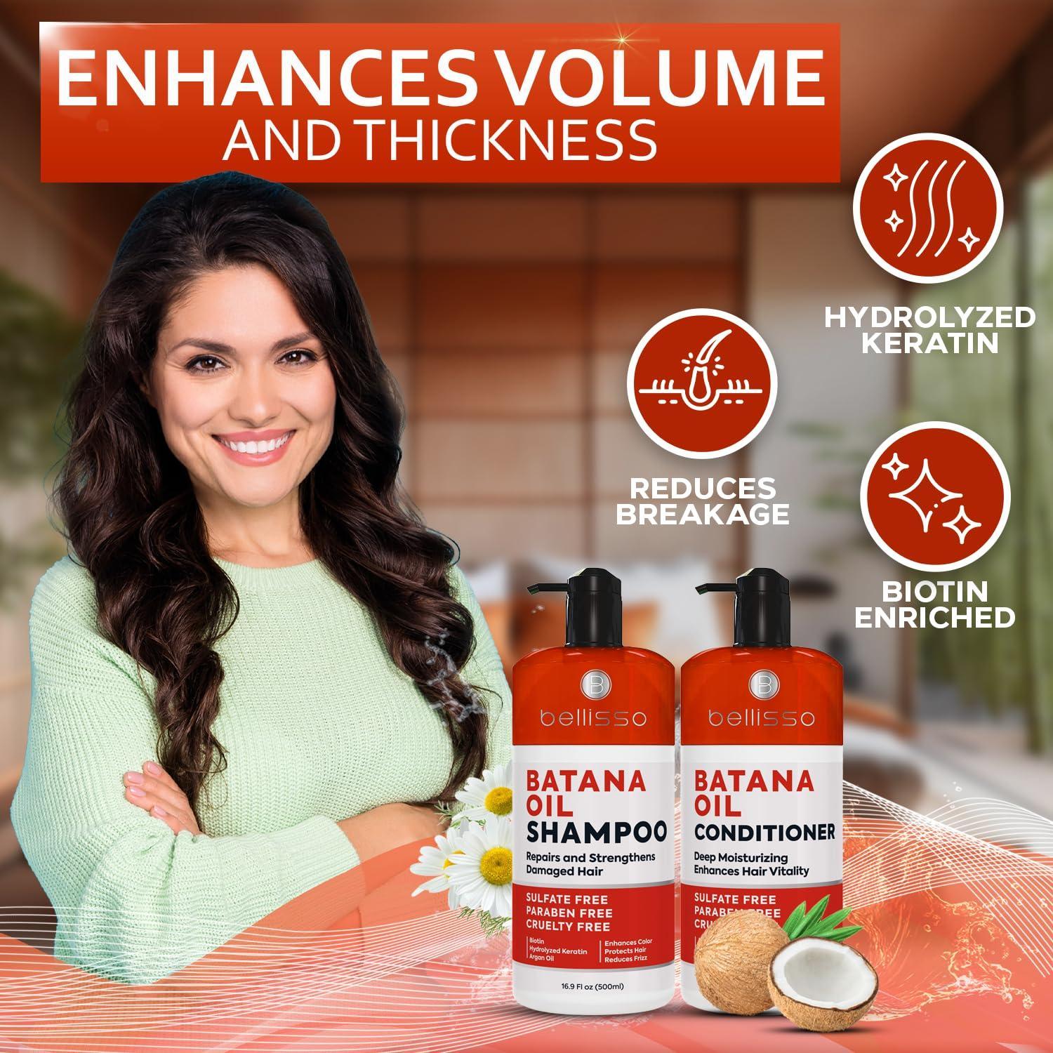 Batana Oil Shampoo and Conditioner Set Thickening Hair Products for Women and Batana Oil Shampoo and Conditioner Set Thickening Hair Products for Women and