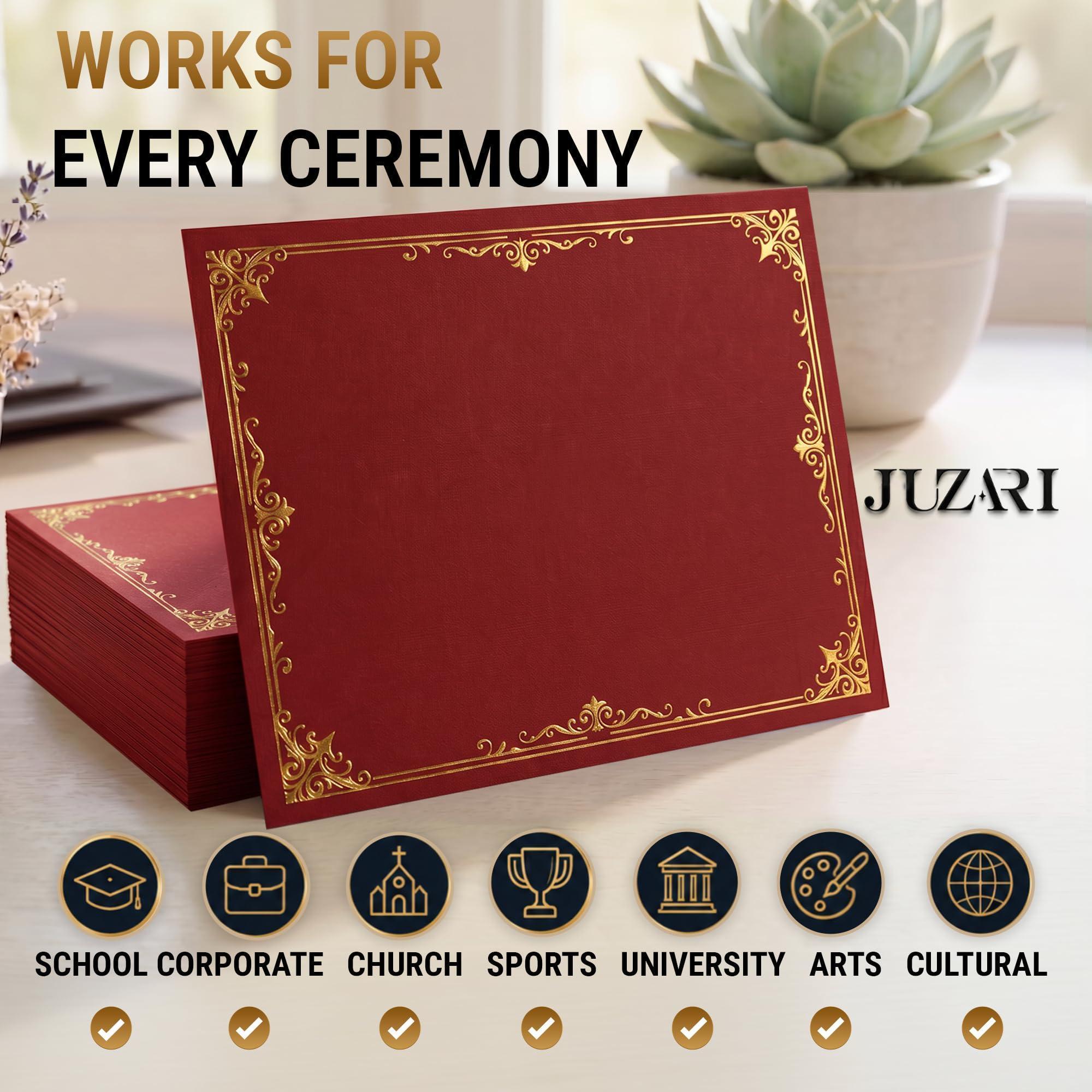 50 Pack Premium Burgundy Certificate Holders 8.5 x 11 inch Heavyweight 300gsm Cardstock Diploma Holder & Certificate Folder Award Certificate Folders for Graduation with Gold Foil Diploma Cover 50 Pack Premium Burgundy Certificate Holders 8.5 x 11 inch Heavyweight 300gsm Cardstock Diploma Holder & Certificate Folder Award Certificate Folders for Graduation with Gold Foil Diploma Cover