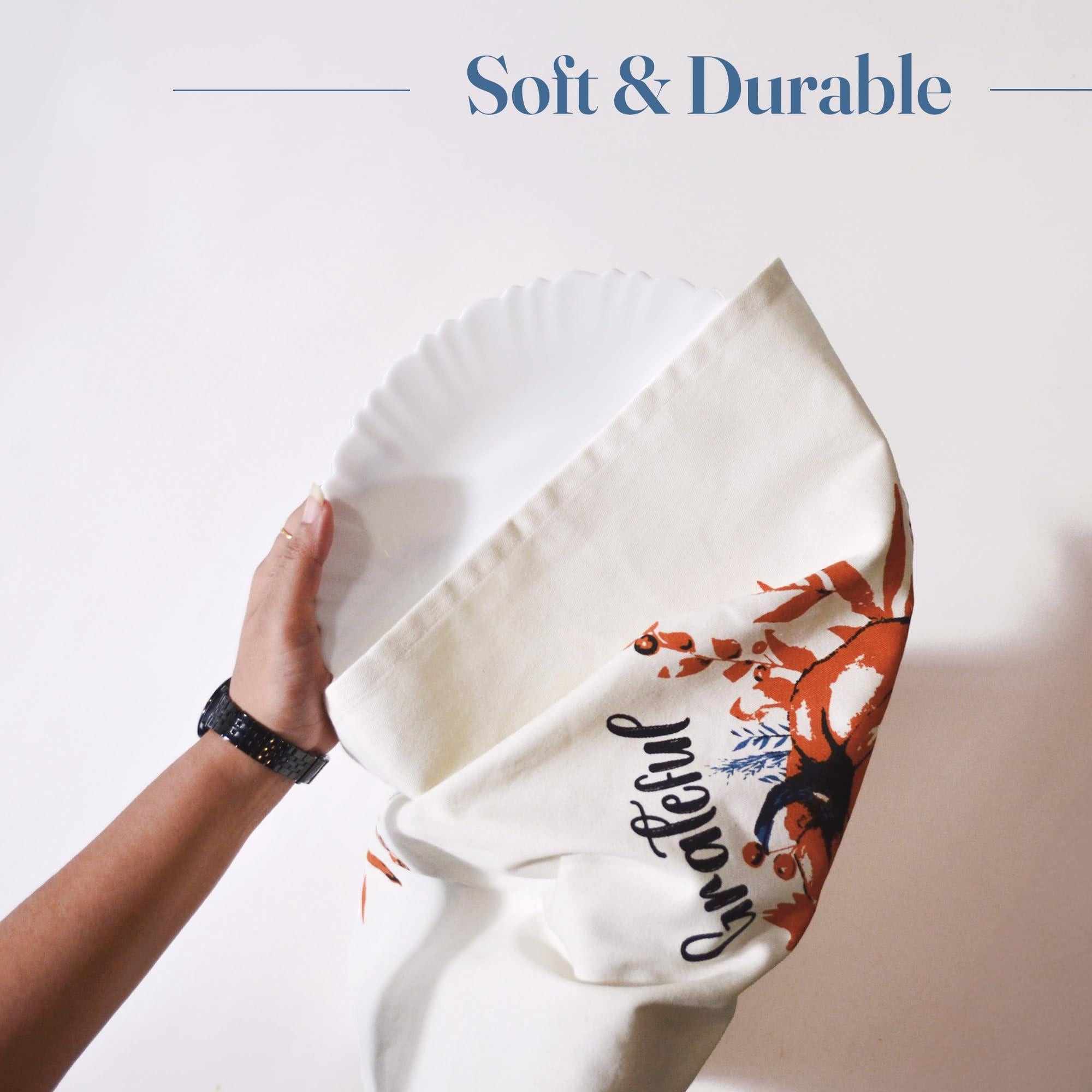 Set of 2 Thankful & Grateful Printed Dish Towels Hand Towels Boho Tea Towels Multifunctional Stylish Absorbent Quick Dry Soft 18 x28 100% Cotton Blue & Orange Set of 2 Thankful & Grateful Printed Dish Towels Hand Towels Boho Tea Towels Multifunctional Stylish Absorbent Quick Dry Soft 18 x28 100% Cotton Blue & Orange