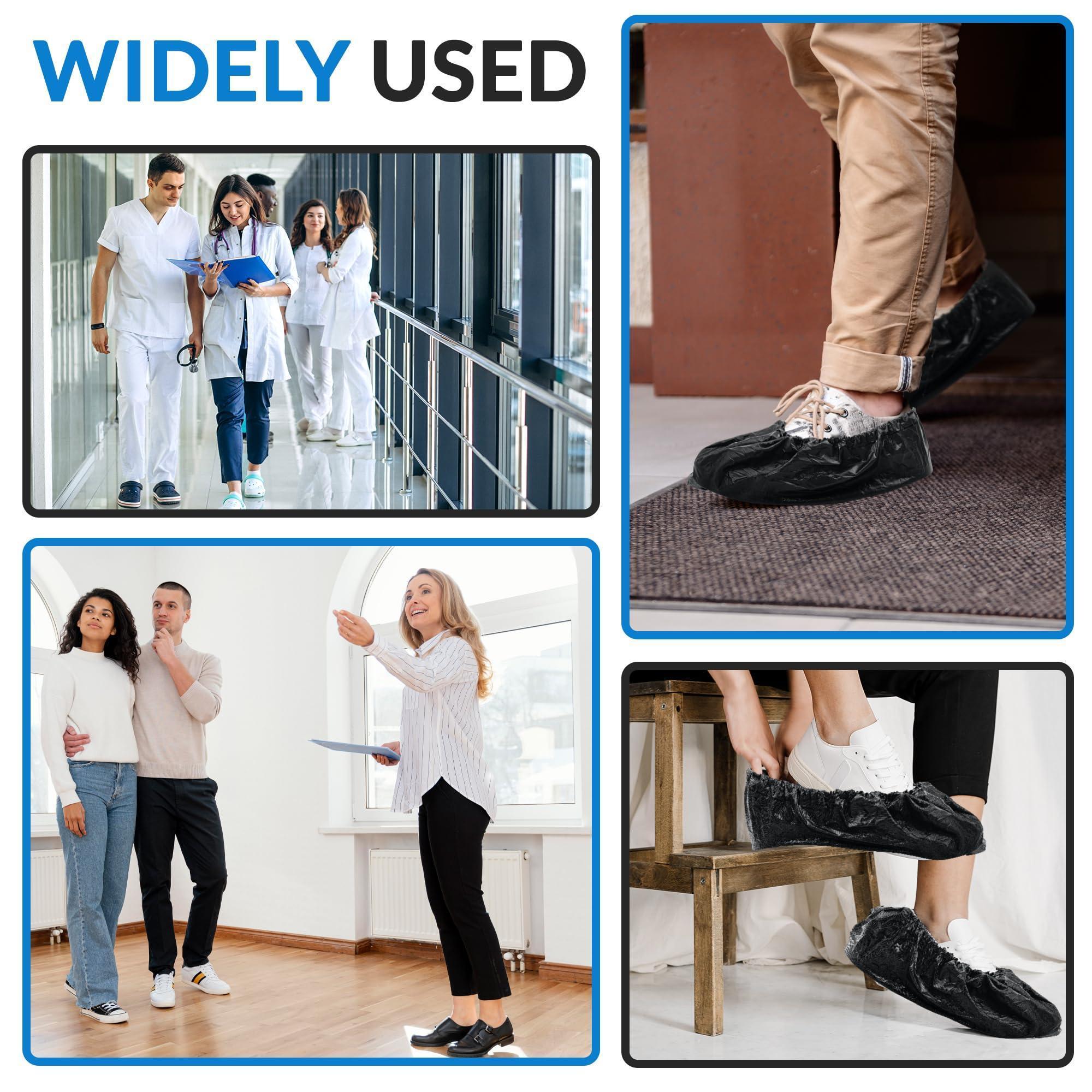Black Disposable Shoe Covers for Indoors 16 x 5.75 Inch 100 Pack CPE Shoe Covers Disposable Non Slip Disposable Boot Covers Waterproof. Disposable Booties for Shoes Covers Elastic Band Black Disposable Shoe Covers for Indoors 16 x 5.75 Inch 100 Pack CPE Shoe Covers Disposable Non Slip Disposable Boot Covers Waterproof. Disposable Booties for Shoes Covers Elastic Band