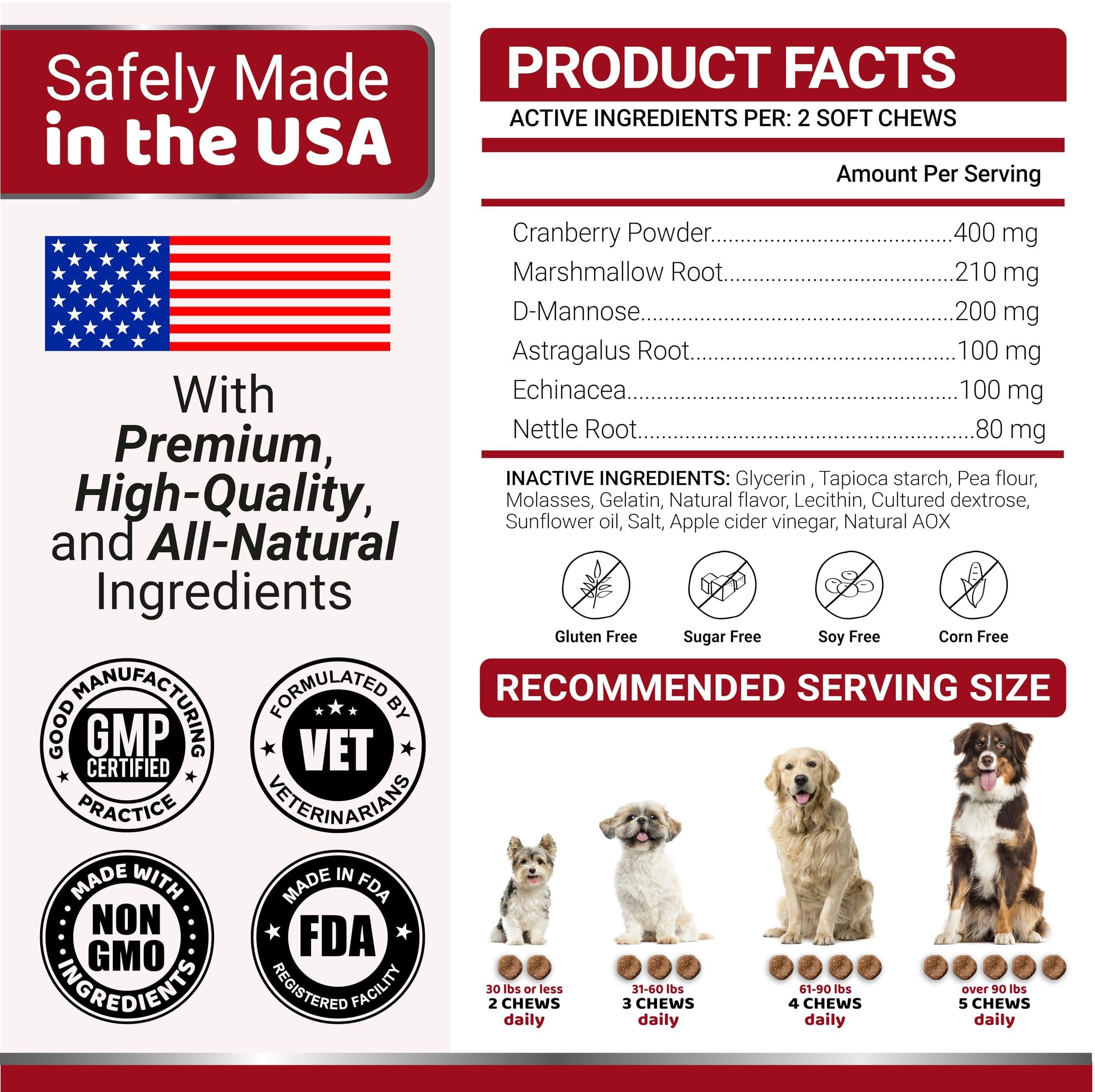 Dog UTI Treatment 170 Count Cranberry Supplement Bladder Control Dog UTI Treatment 170 Count Cranberry Supplement Bladder Control