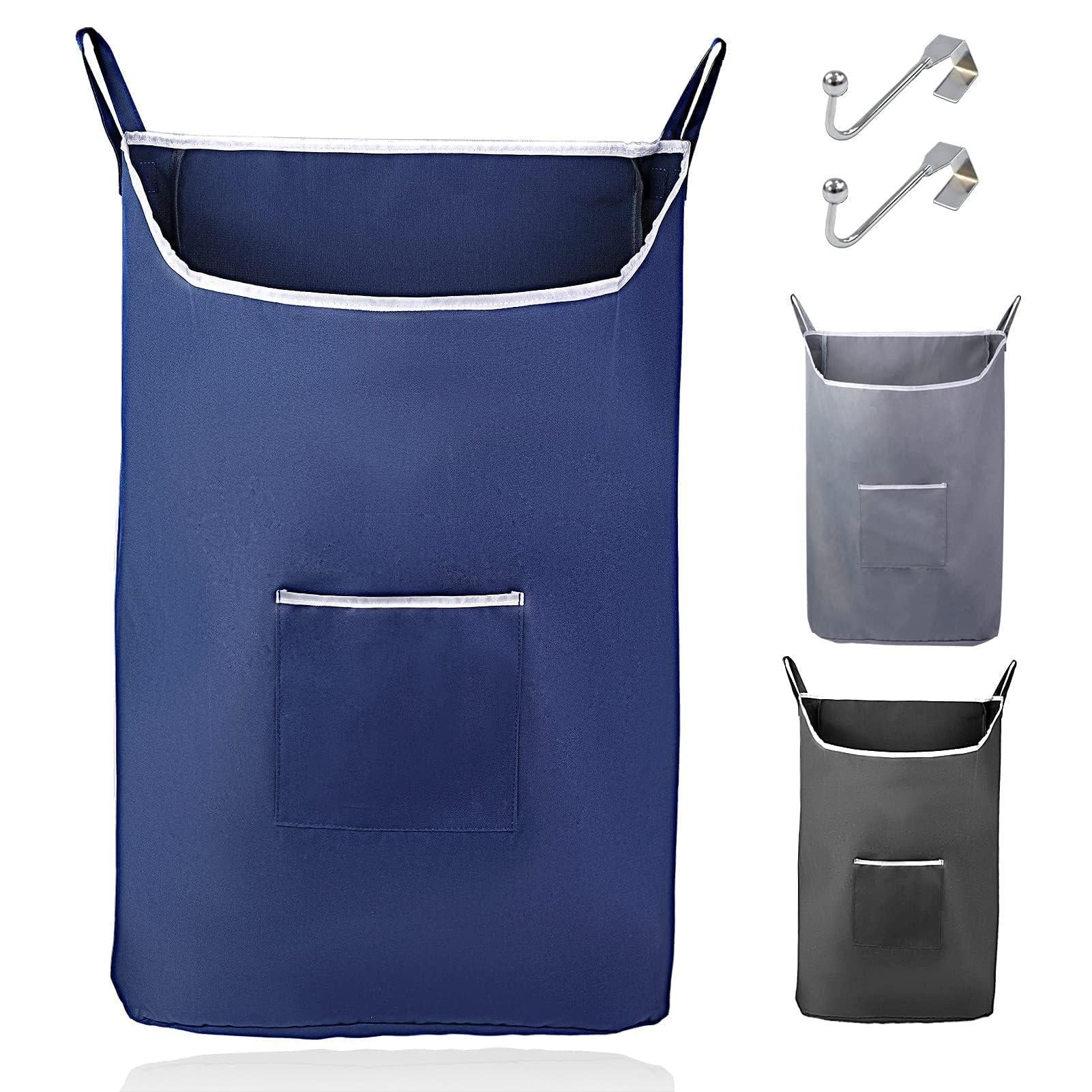 Fine Living Co. Large Hanging Laundry Hamper with Over Door Hooks & Adhesive Durable Space Saving Laundry Bag with Zipper and Wide Open Top Hanging Dorm Laundry Hamper (Navy Blue XL) Fine Living Co. Large Hanging Laundry Hamper with Over Door Hooks & Adhesive Durable Space Saving Laundry Bag with Zipper and Wide Open Top Hanging Dorm Laundry Hamper (Navy Blue XL)