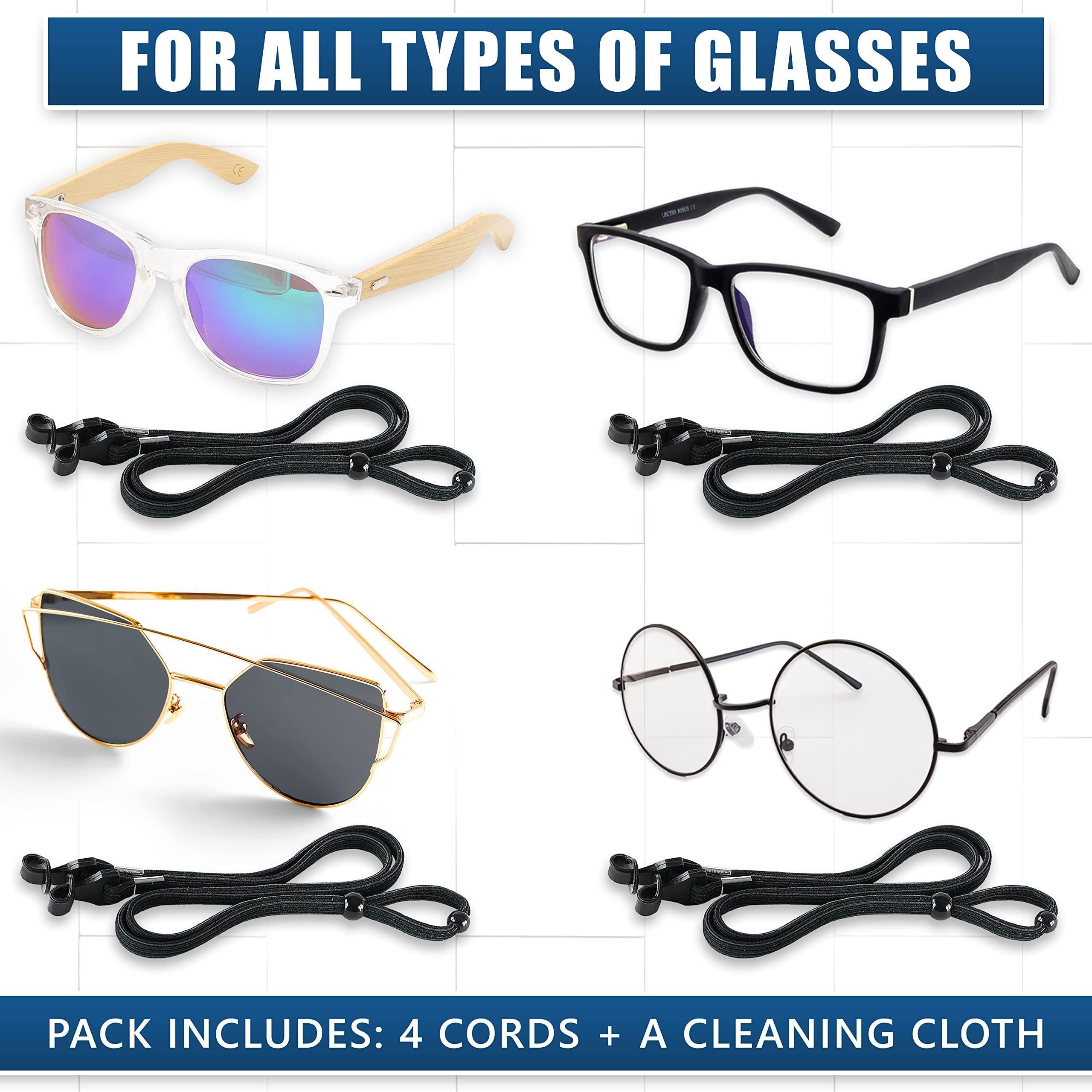 Eye Glasses String Holder Straps 4 Pcs Sports Sunglasses Black Cords NonSlip Eye Glasses String Holder Straps 4 Pcs Sports Sunglasses Black Cords NonSlip