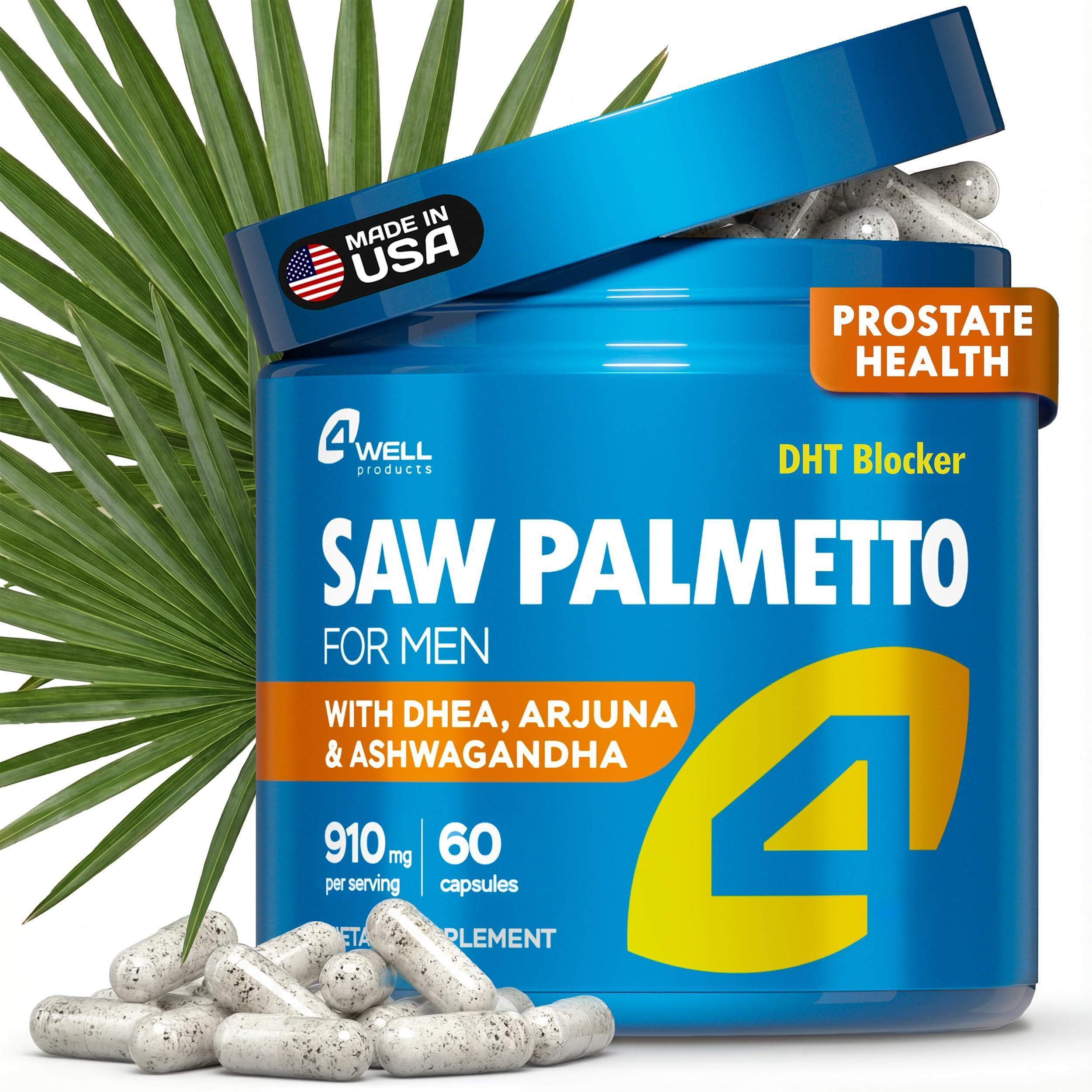 Saw Palmetto for Men & Prostate Health Supplements with Arjuna Extract Advanced Formula Saw Palmetto Arjuna Bark Extract w DHEA Ashwagandha 900mg DHT Blocker for Hair Support Saw Palmetto for Men & Prostate Health Supplements with Arjuna Extract Advanced Formula Saw Palmetto Arjuna Bark Extract w DHEA Ashwagandha 900mg DHT Blocker for Hair Support