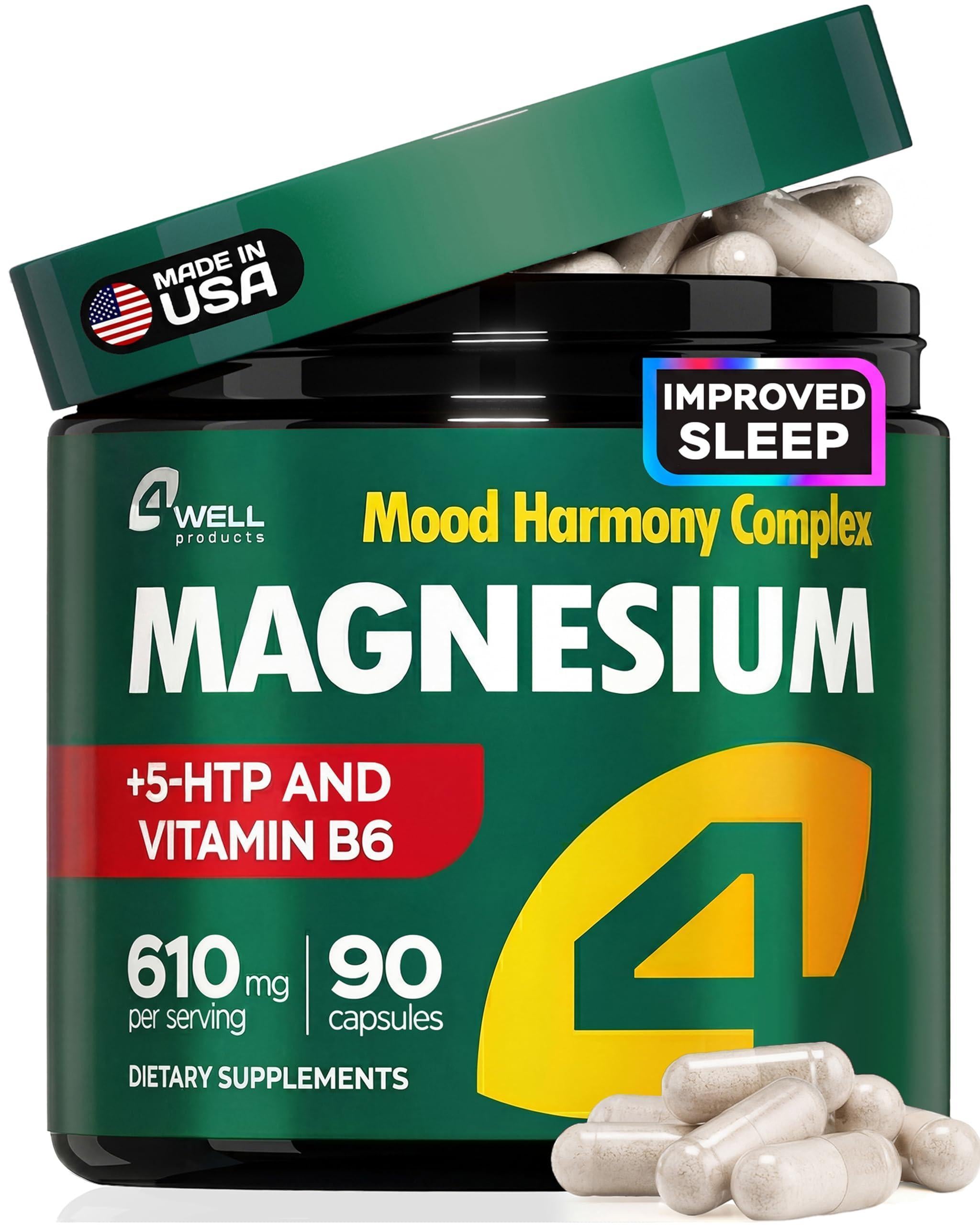 Magnesium Complex for Women for Sleep Advanced 610mg with Glycinate Citrate & Vitamin B6 for 3X Absorption 5 HTP Supports Sleep Relaxation Nerve Muscle Bone & Energy Health Magnesium Complex for Women for Sleep Advanced 610mg with Glycinate Citrate & Vitamin B6 for 3X Absorption 5 HTP Supports Sleep Relaxation Nerve Muscle Bone & Energy Health