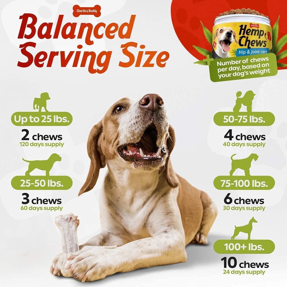 Hemp Hip & Joint Supplement for Dogs 120 Count Glucosamine Hemp Hip & Joint Supplement for Dogs 120 Count Glucosamine