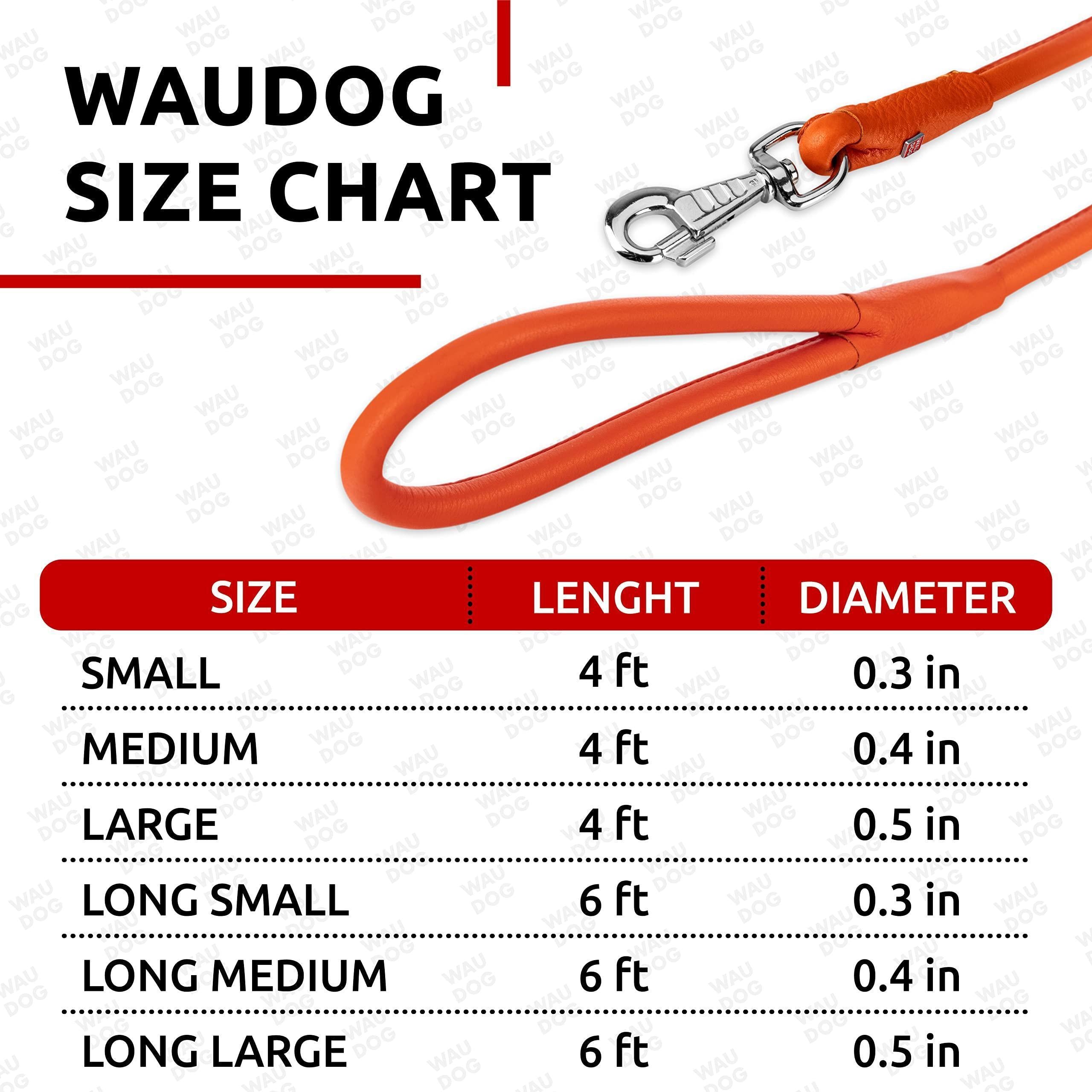 Rolled Leather Dog Leash 4 ft x 0.4 in All Sizes Orange Rolled Leather Dog Leash 4 ft x 0.4 in All Sizes Orange