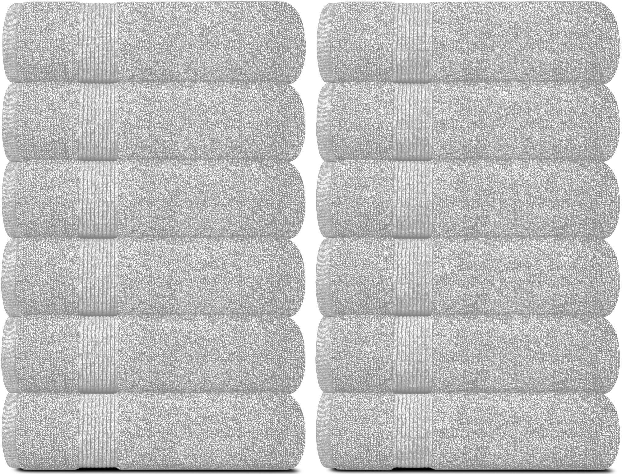 Resort Collection Soft Washcloth Face Body Towel Set 12x12 inch 12 Pack Grey Resort Collection Soft Washcloth Face Body Towel Set 12x12 inch 12 Pack Grey