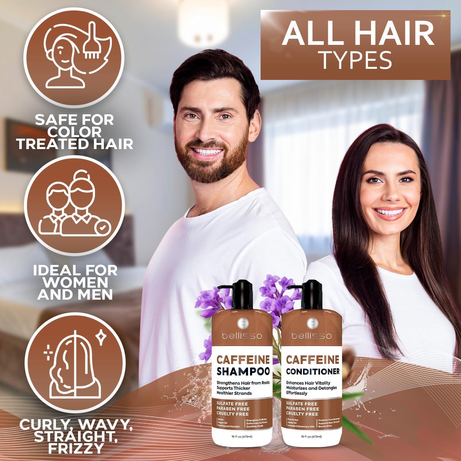 Caffeine Shampoo and Conditioner Set Volumizing Products for Women and Men Thickening Volume Boosting Formula for Thinning and Fine Hair Sulfate Free No Parabens Hydrating Salon Grade Caffeine Shampoo and Conditioner Set Volumizing Products for Women and Men Thickening Volume Boosting Formula for Thinning and Fine Hair Sulfate Free No Parabens Hydrating Salon Grade