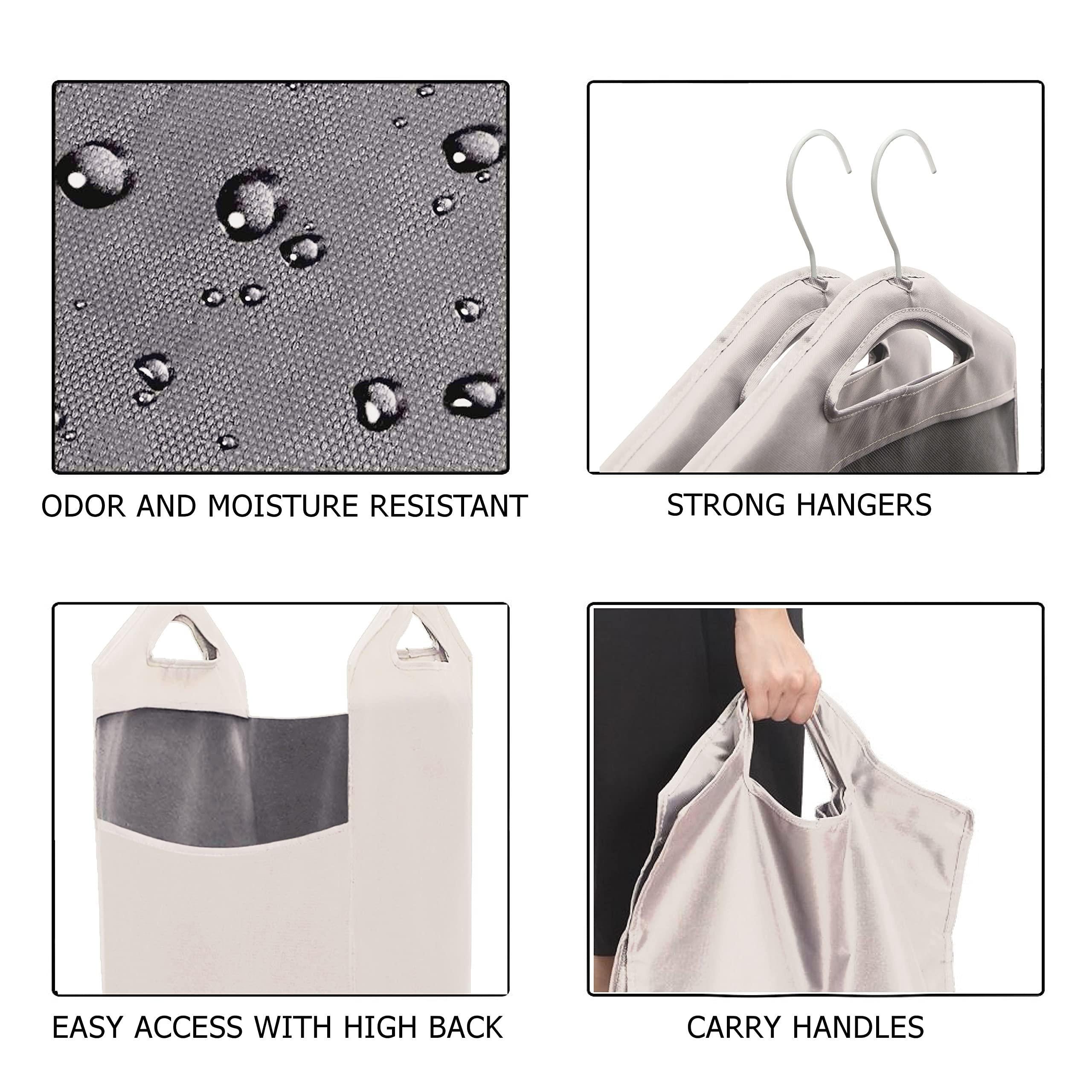 The Fine Living Co. Hanging Laundry Hamper Bag for Closet Heavy Duty Hanging Closet hamper Closet Laundry Basket with 2 Strong Metal Hangers Space Saving Closet Hamper Organizer (Beige) The Fine Living Co. Hanging Laundry Hamper Bag for Closet Heavy Duty Hanging Closet hamper Closet Laundry Basket with 2 Strong Metal Hangers Space Saving Closet Hamper Organizer (Beige)