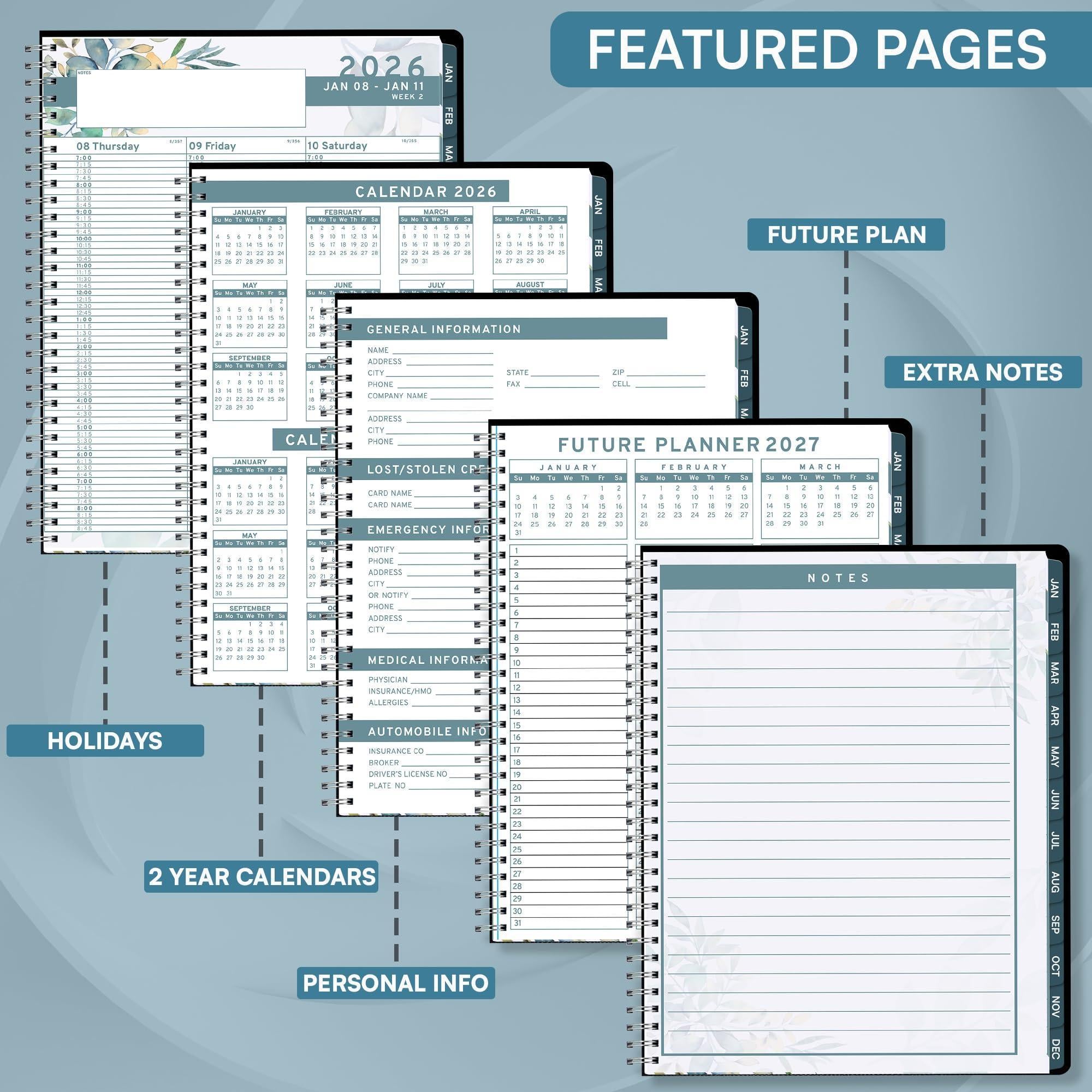 2026 Appointment Book and Planner 6.5 x 8.5 inch Large Floral Tabbed Daily Hourly Weekly Planner Calendar Schedule Book 30 Minute time Slots Jan 2026 Dec 2026 2026 Appointment Book and Planner 6.5 x 8.5 inch Large Floral Tabbed Daily Hourly Weekly Planner Calendar Schedule Book 30 Minute time Slots Jan 2026 Dec 2026