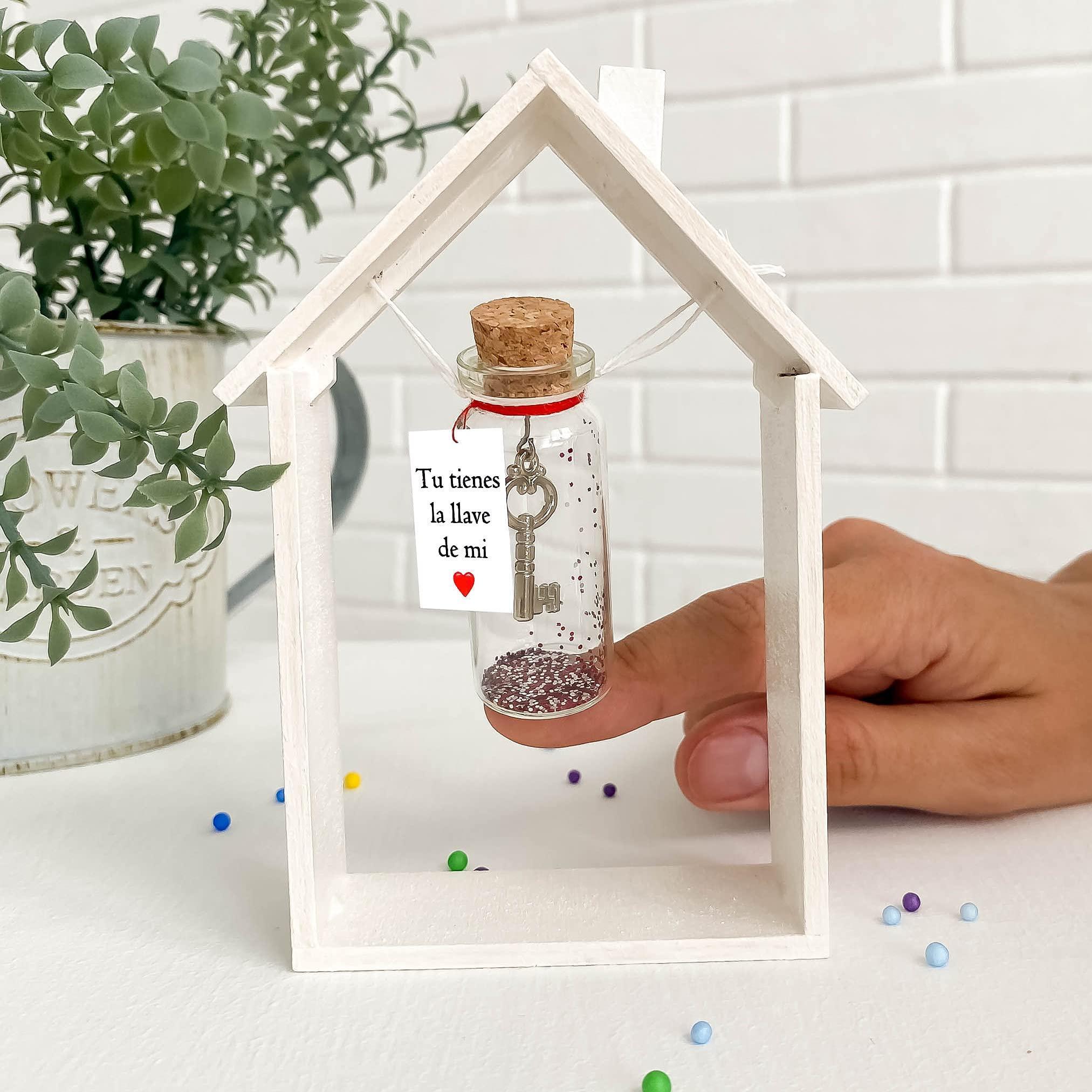 Mensaje romántico en una botella para regalar a tu novio o novia Tarro de los deseos con una tarjeta para tu esposo o esposa (bottle in cute craft paper box Tu tienes la llave de mi corazón) Mensaje romántico en una botella para regalar a tu novio o novia Tarro de los deseos con una tarjeta para tu esposo o esposa (bottle in cute craft paper box Tu tienes la llave de mi corazón)