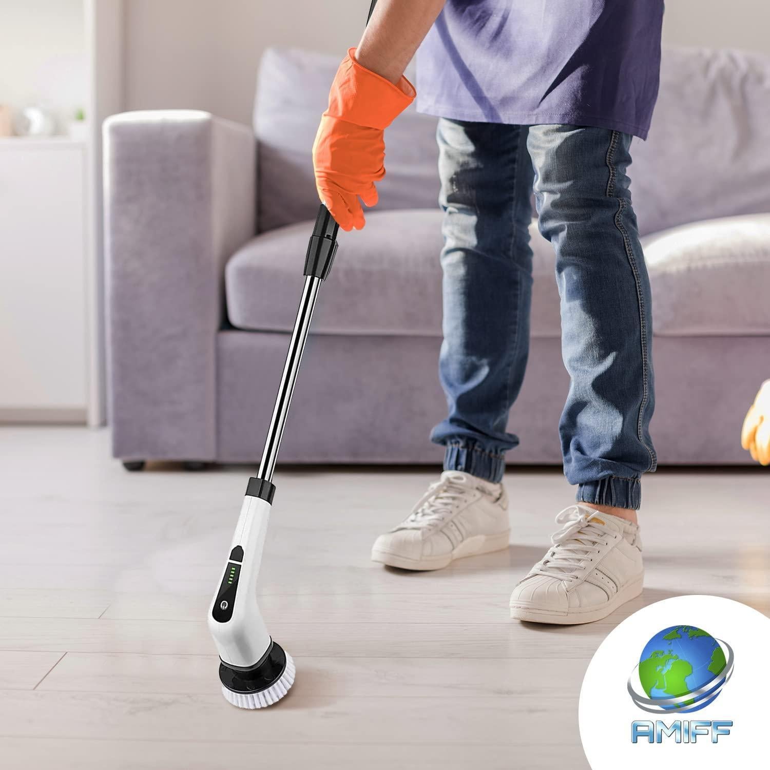 Portable Electric Spin Scrubber for Cleaning Bathroom Kitchen Car White 7 in 1 Portable Electric Spin Scrubber for Cleaning Bathroom Kitchen Car White 7 in 1