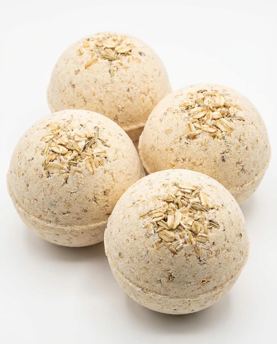 Bath Bombs Gift Set 4 Pack Oatmeal Large 8 oz Fizzy Moisturizing Spa Bath Bombs Relaxing Aromas Gift Ready Bath Bombs Gift Set 4 Pack Oatmeal Large 8 oz Fizzy Moisturizing Spa Bath Bombs Relaxing Aromas Gift Ready